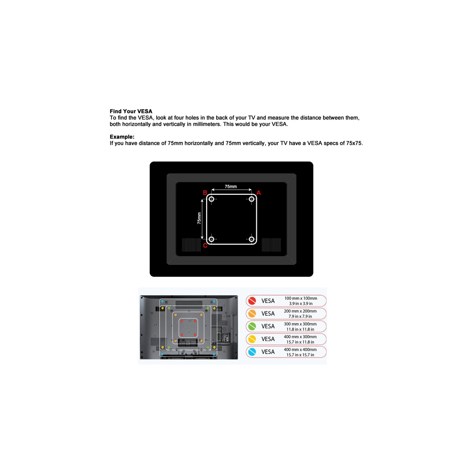 Support mural de téléviseur ACL à DEL d’axGear, inclinable, réglable jusqu’à 40 po, 25 kg