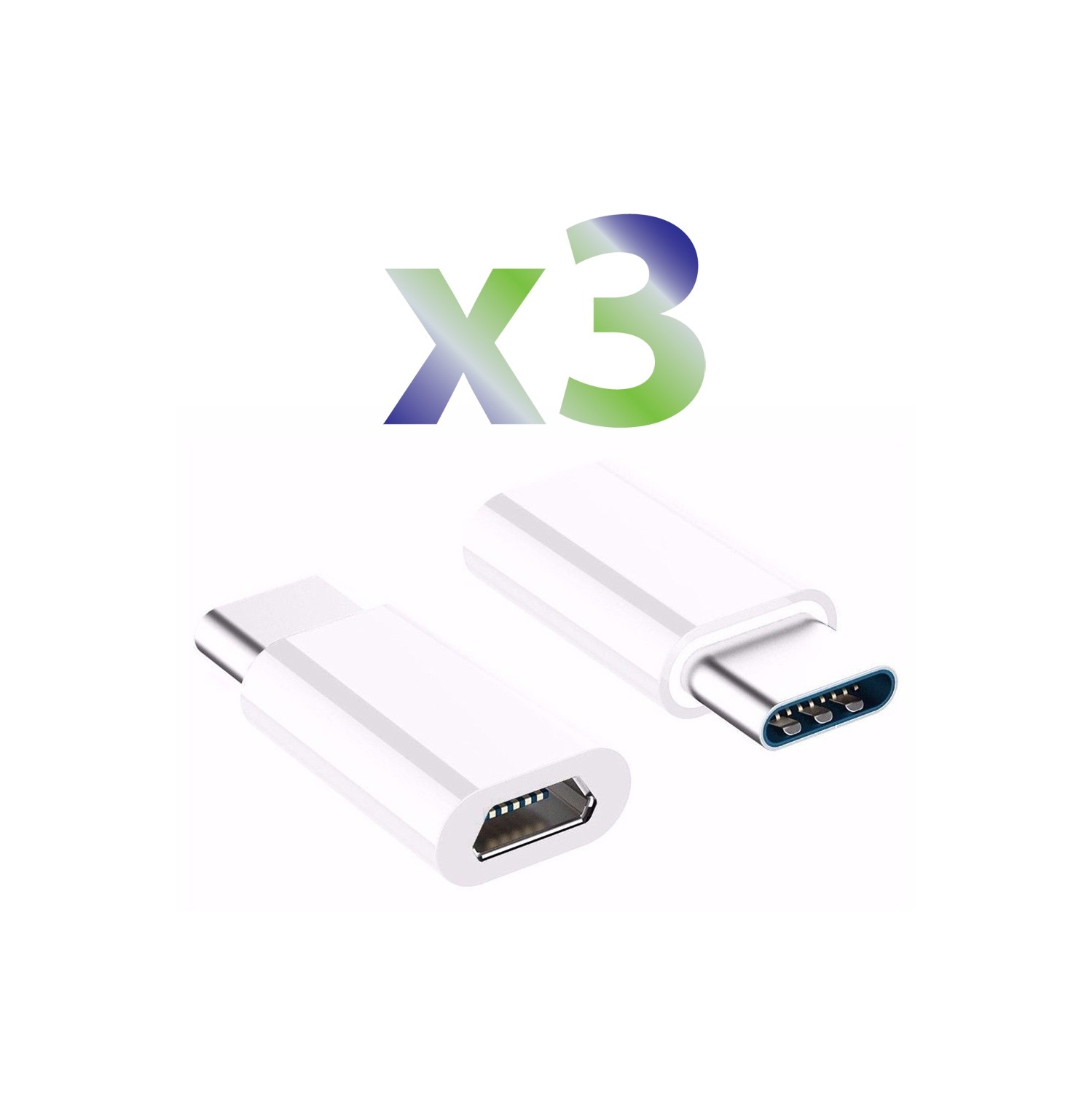 Exian Micro USB to Type-C USB Adapter Pkg/3