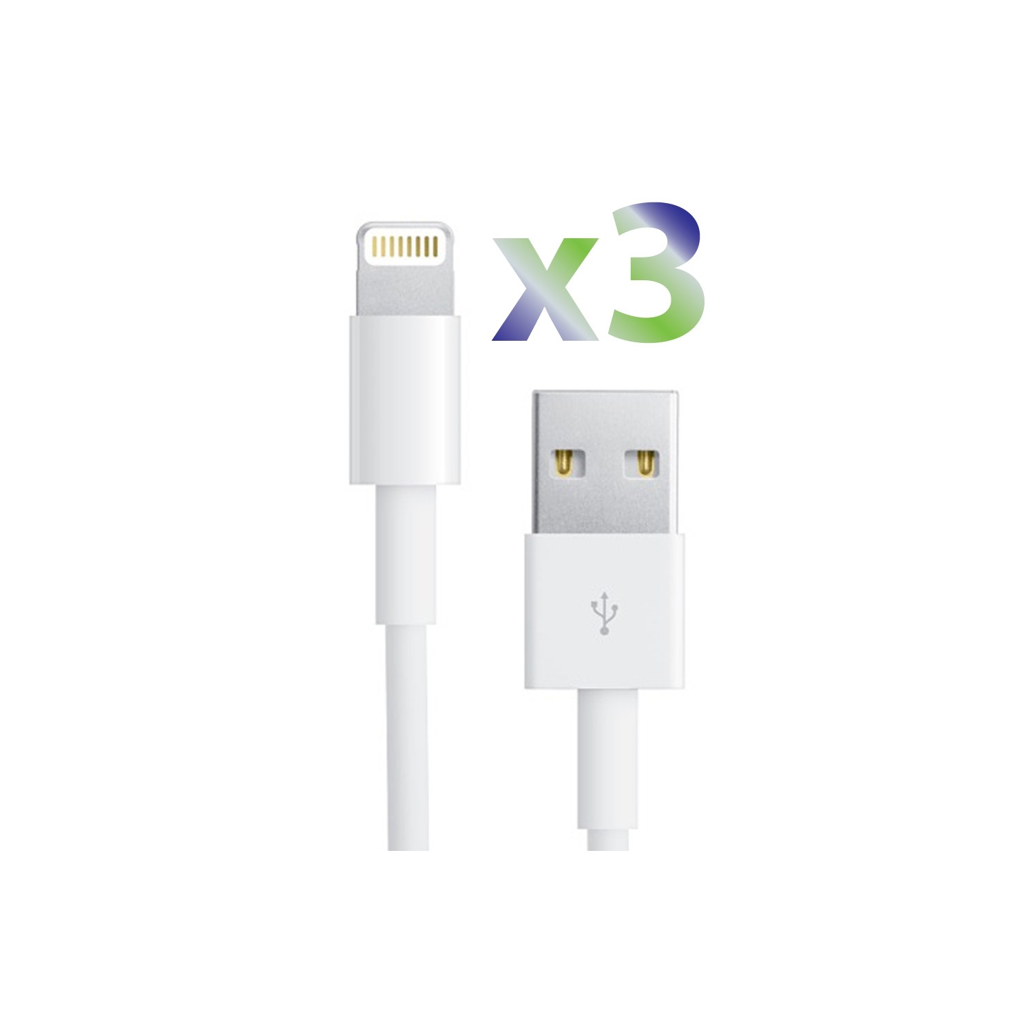 Câble Lightning USB de 1 m d’Exian, blanc, 3/p