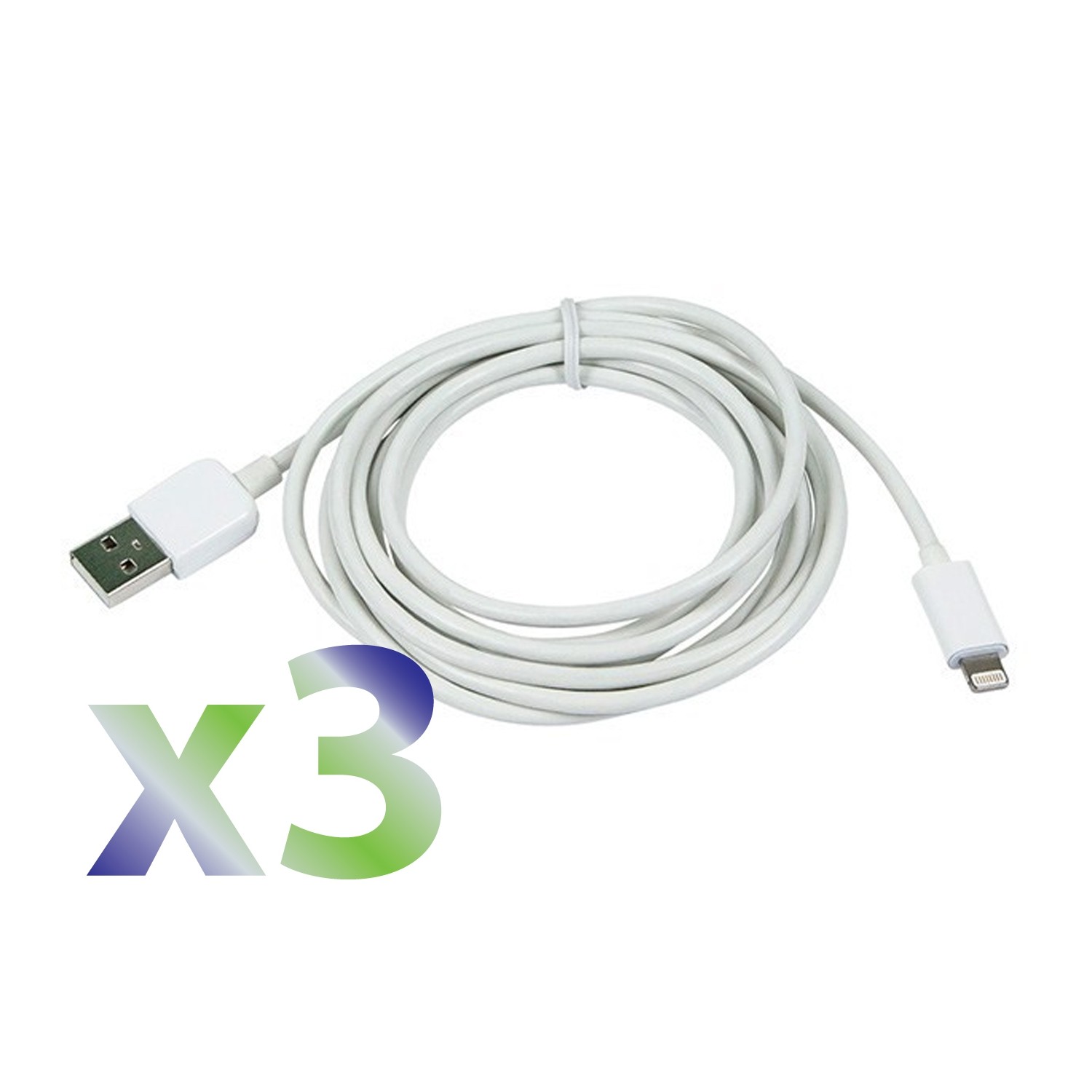 Câble Lightning USB épais de 1 m blanc d’Exian, 3/p