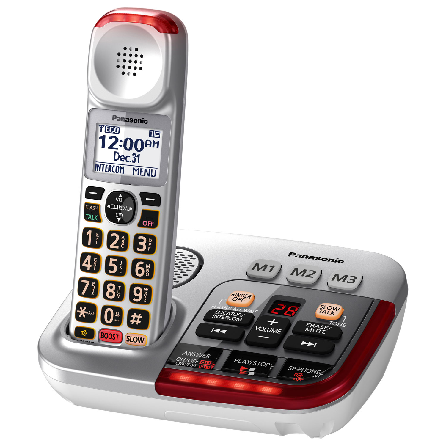 Panasonic 1-Handset DECT 6.0 Cordless Phone (KXTGM490S) - Silver
