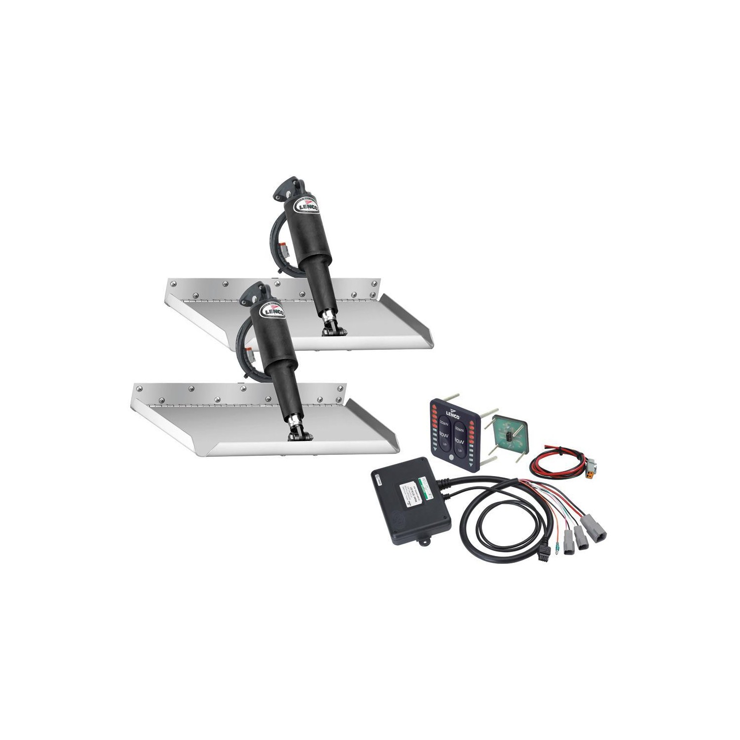 Lenco 12" x 12" Edgemount Trim Tab Kit w-LED Indicator Switch Kit 12V