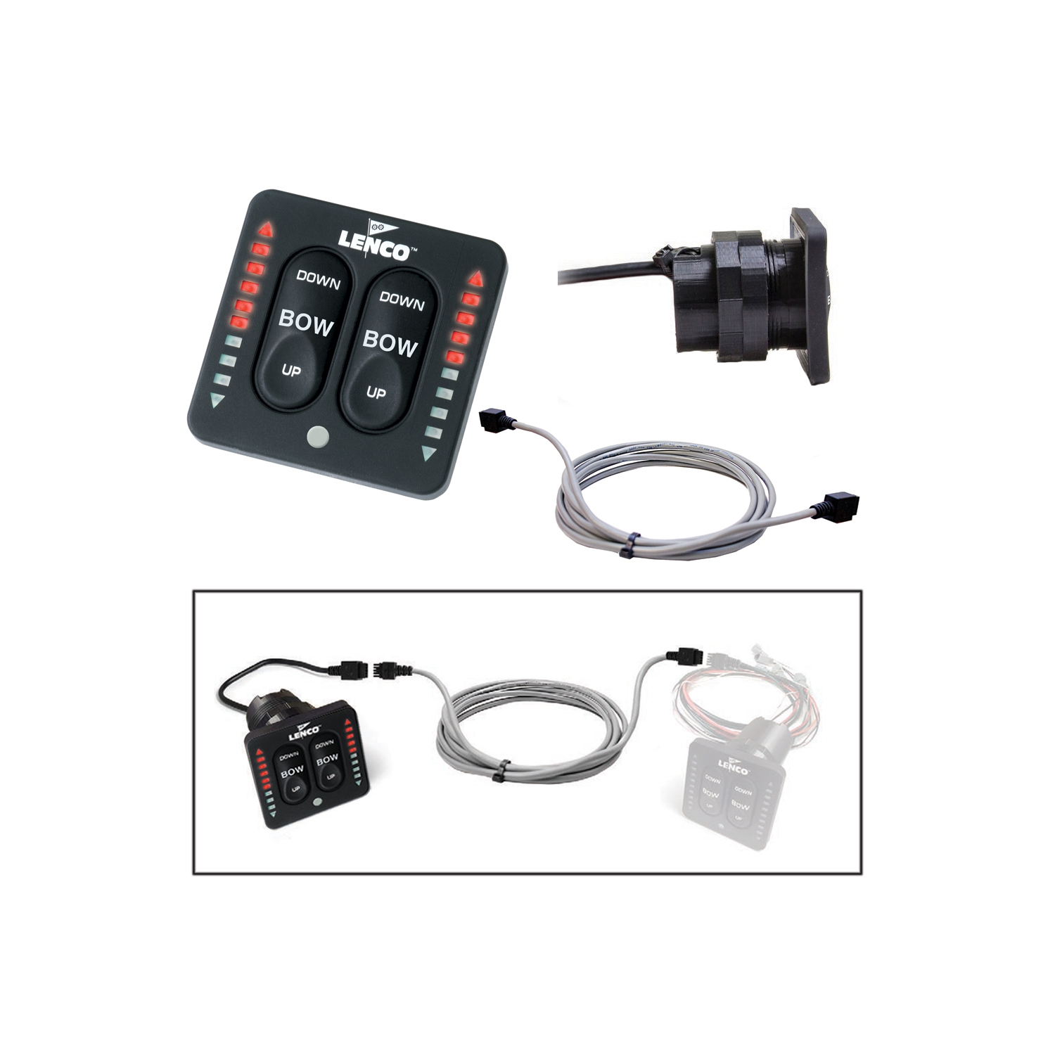 Lenco Flybridge Kit f- LED Indicator Key Pad f-All-In-One Integrated Tactile Switch - 10'