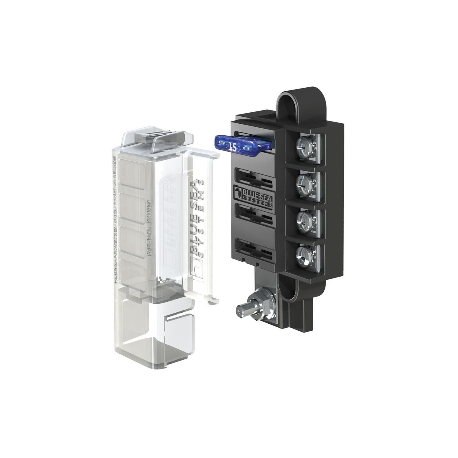 Blue Sea 5045 ST Blade Compact Fuse Blocks - 4 Circuits w-Cover