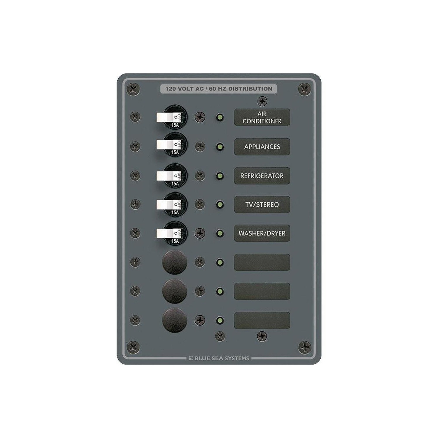 Blue Sea 8059 AC 8 Position Toggle Circuit Breaker Panel