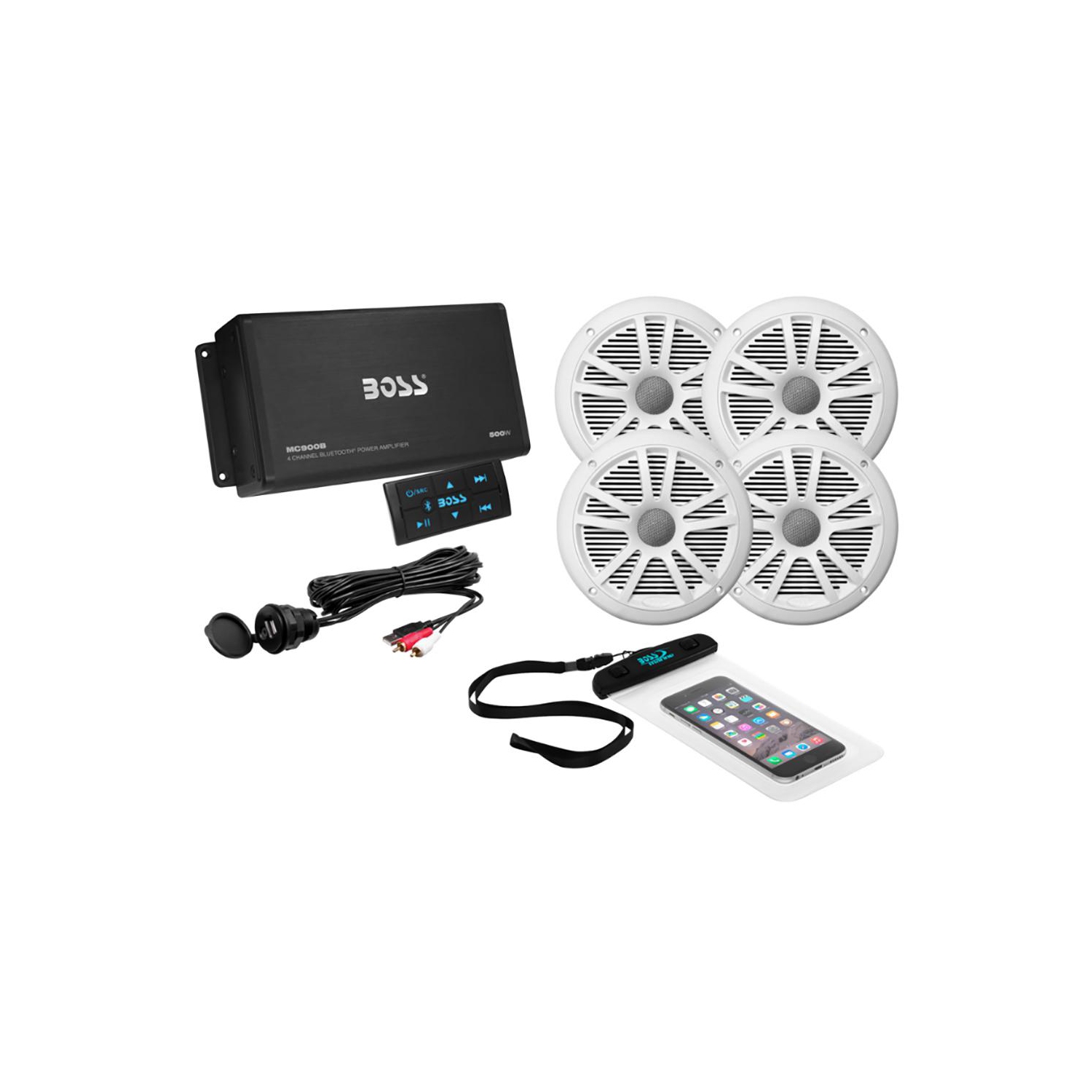 Boss Audio ASK904B.64 4-Channel Bluetooth Amplifier w/4 Speakers