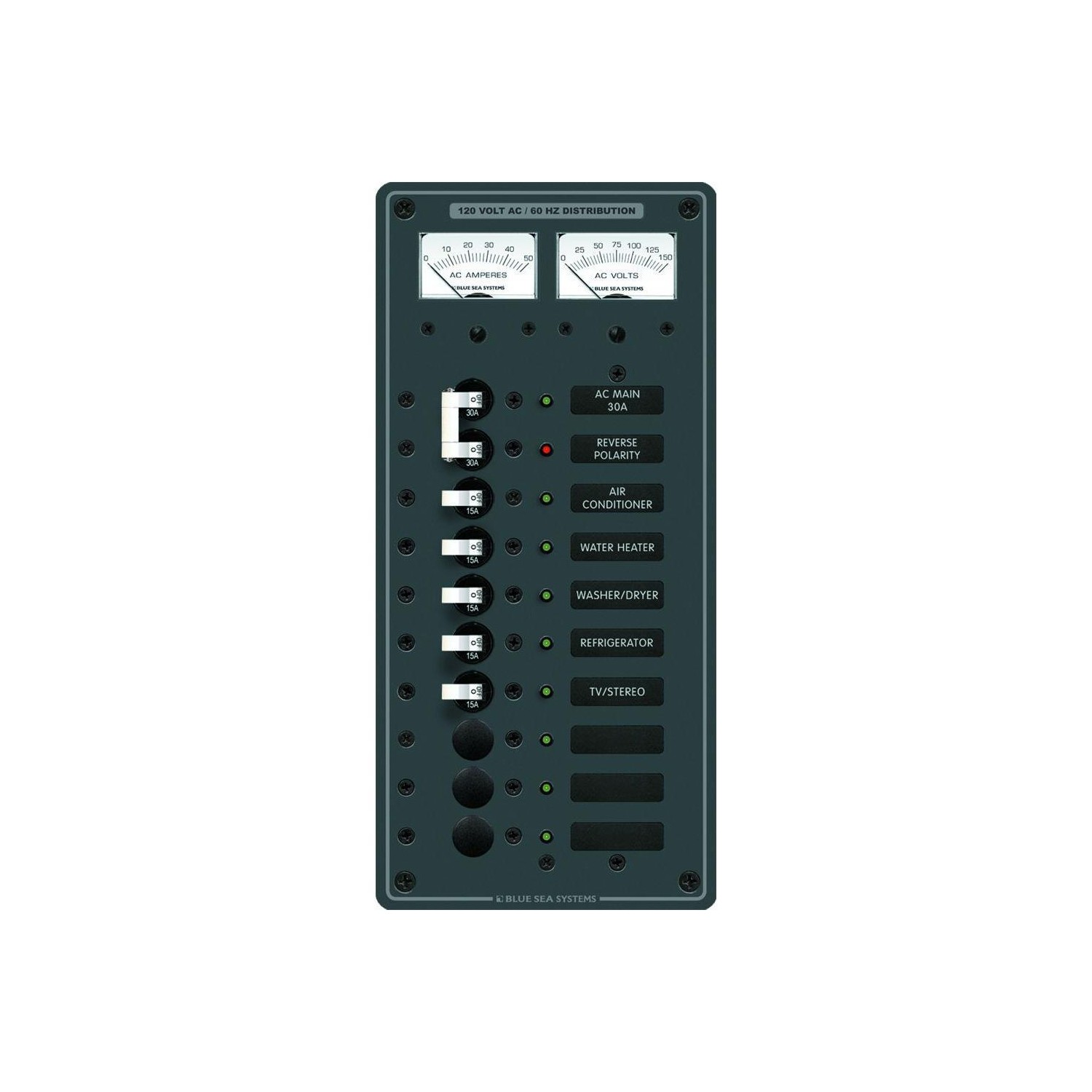 Blue Sea 8074 AC Main +8 Positions Toggle Circuit Breaker Panel