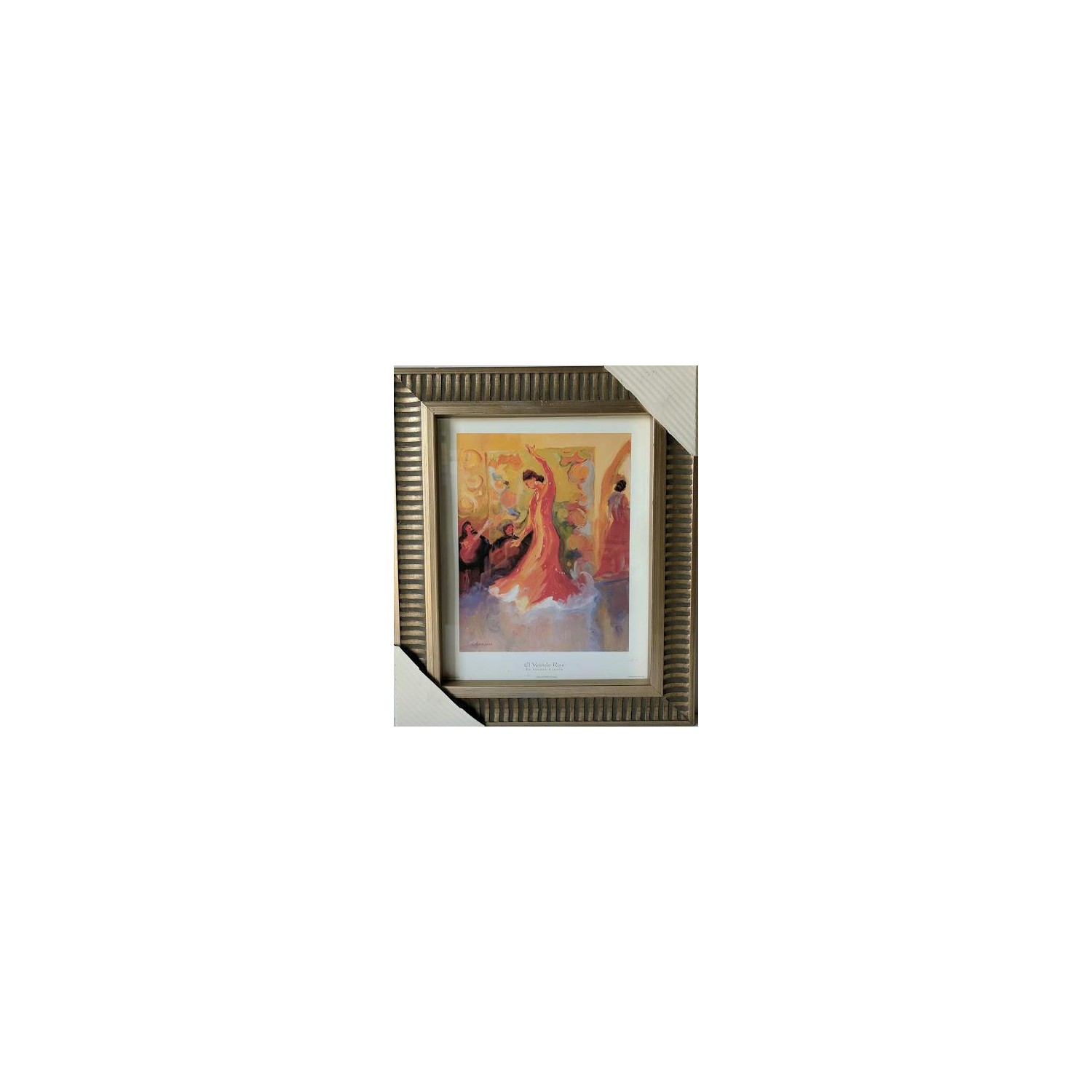 Framed Art Print with Glass Ready to Hang by Carson - El Vestido Rojo - 16 X 20"