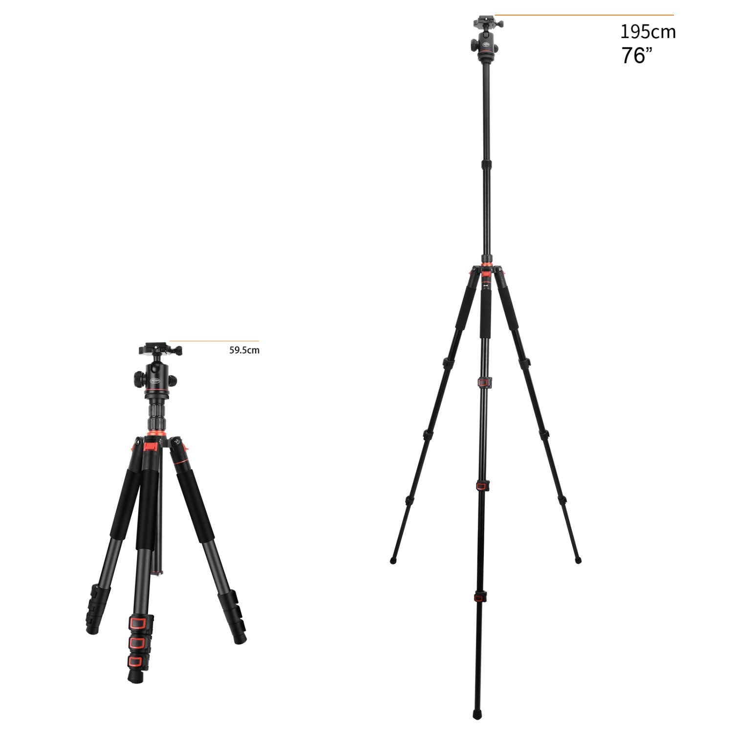 Vivider 76" Max Load 8KG 17.6LBS Professional Aluminum Camera Tripod Monopod with Ball Head Quick Release Board Compatible with DSLR Tripod