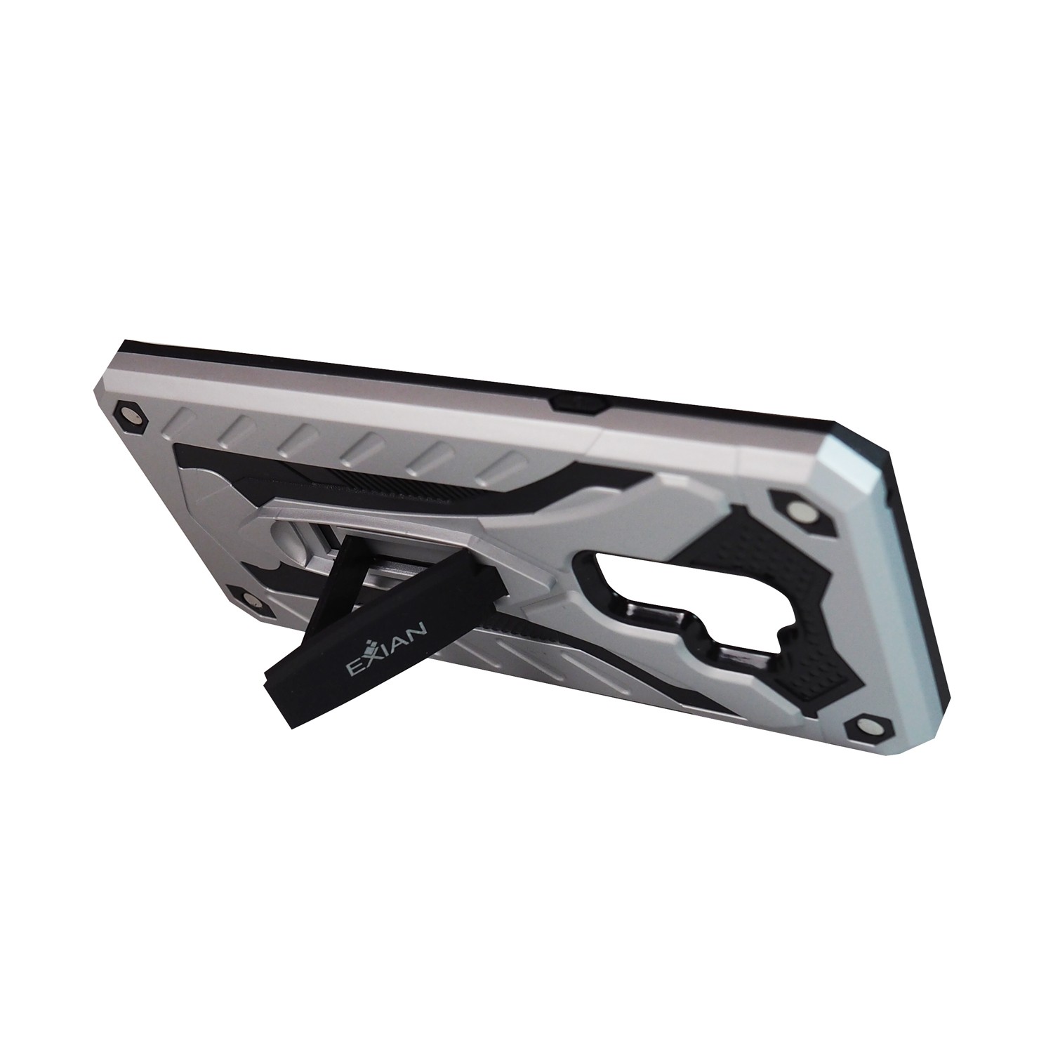 Exian Fitted Hard Shell Case for Samsung Galaxy S9 Plus - Silver