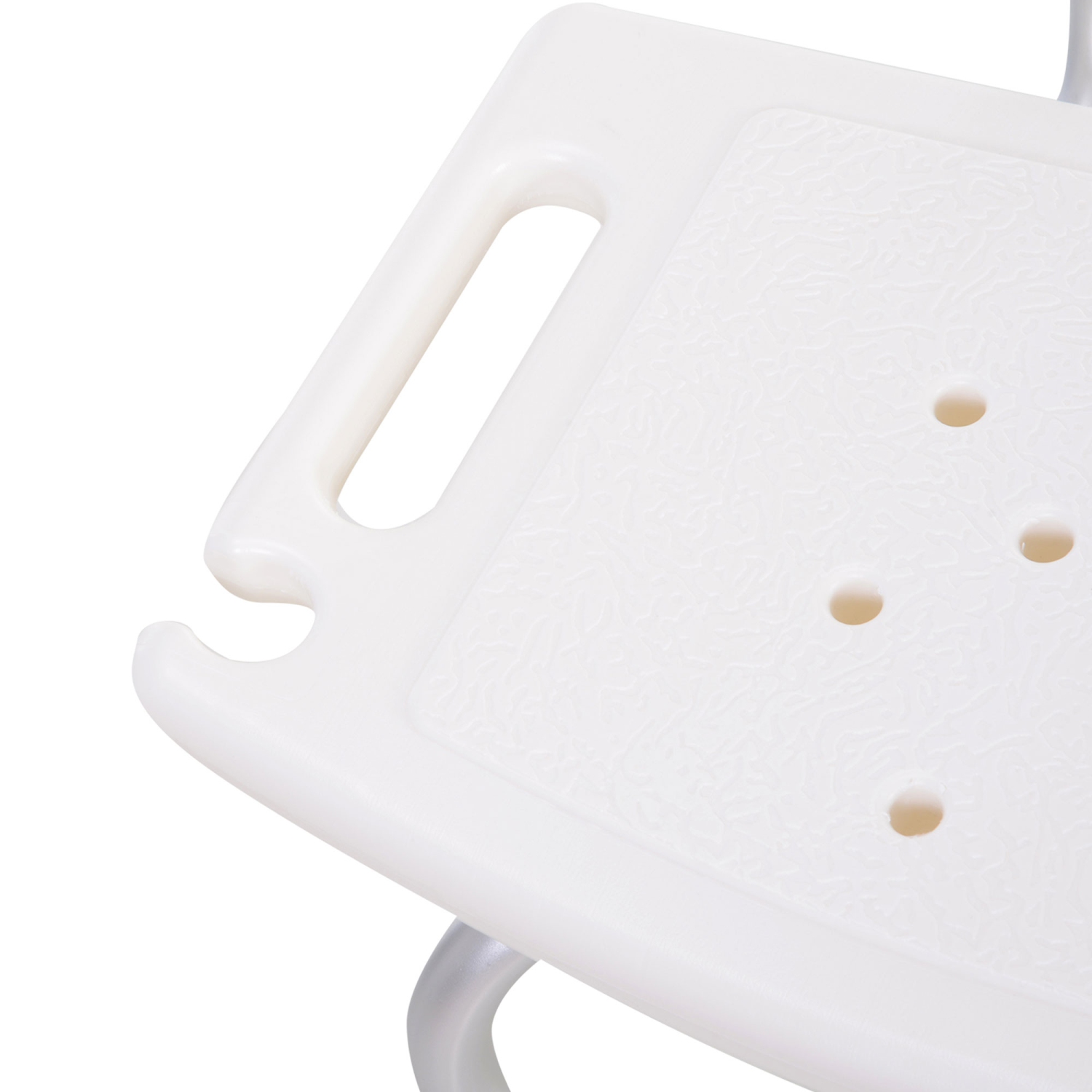 HOMCOM Bath Chair with Back, Adjustable Height Non-slip Shower Stool Bench Tool-Free Assembly Bathroom Aids, White