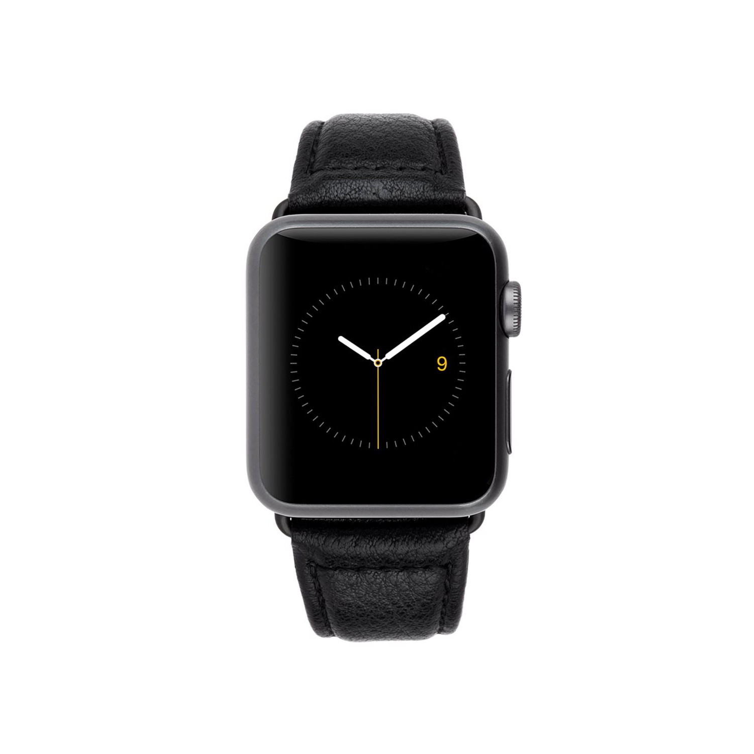 Apple Watch (Series 1,2,3,4,5) 40/38mm Case-Mate Black/Grey Pebbled Leather Watchband - CM036944