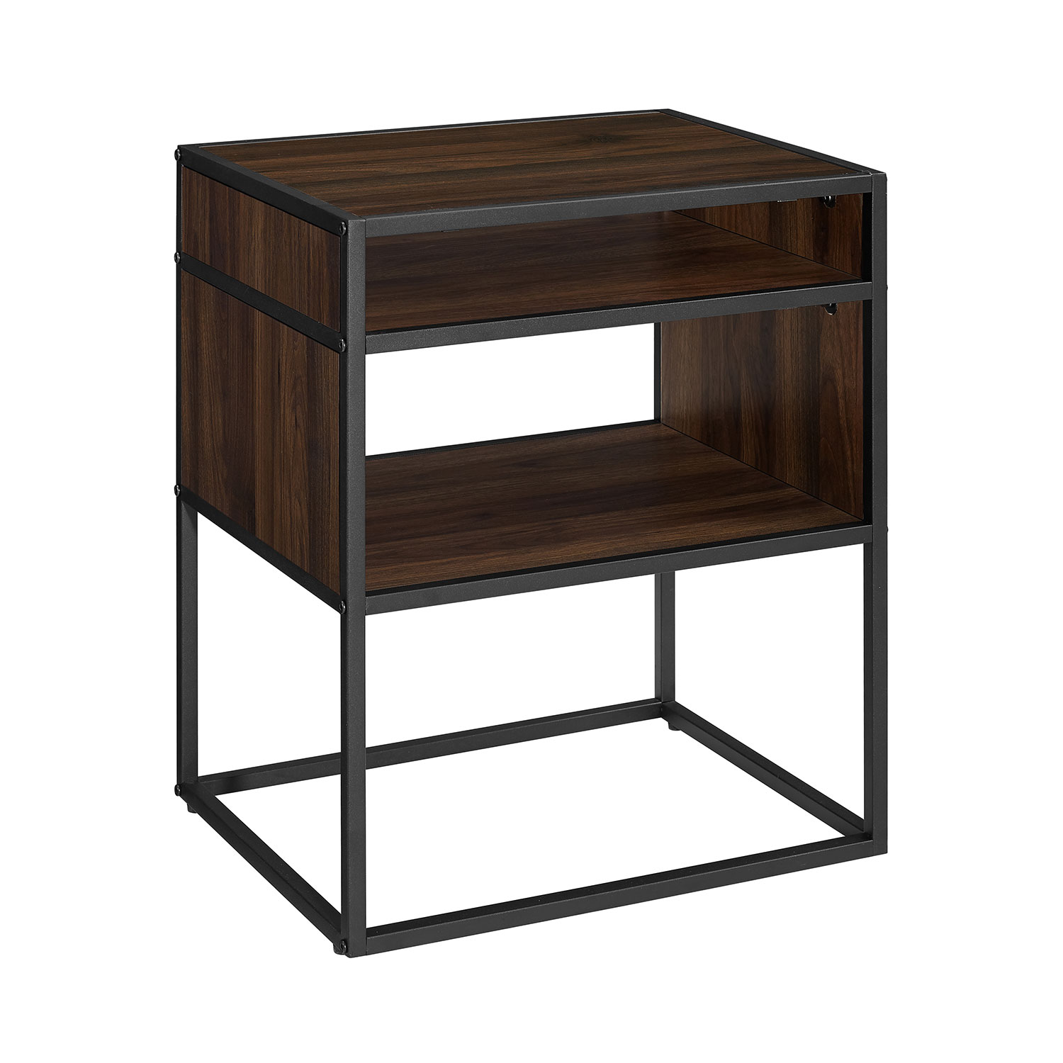 Transitional 2 Shelf Nightstand Dark Walnut Best Buy Canada