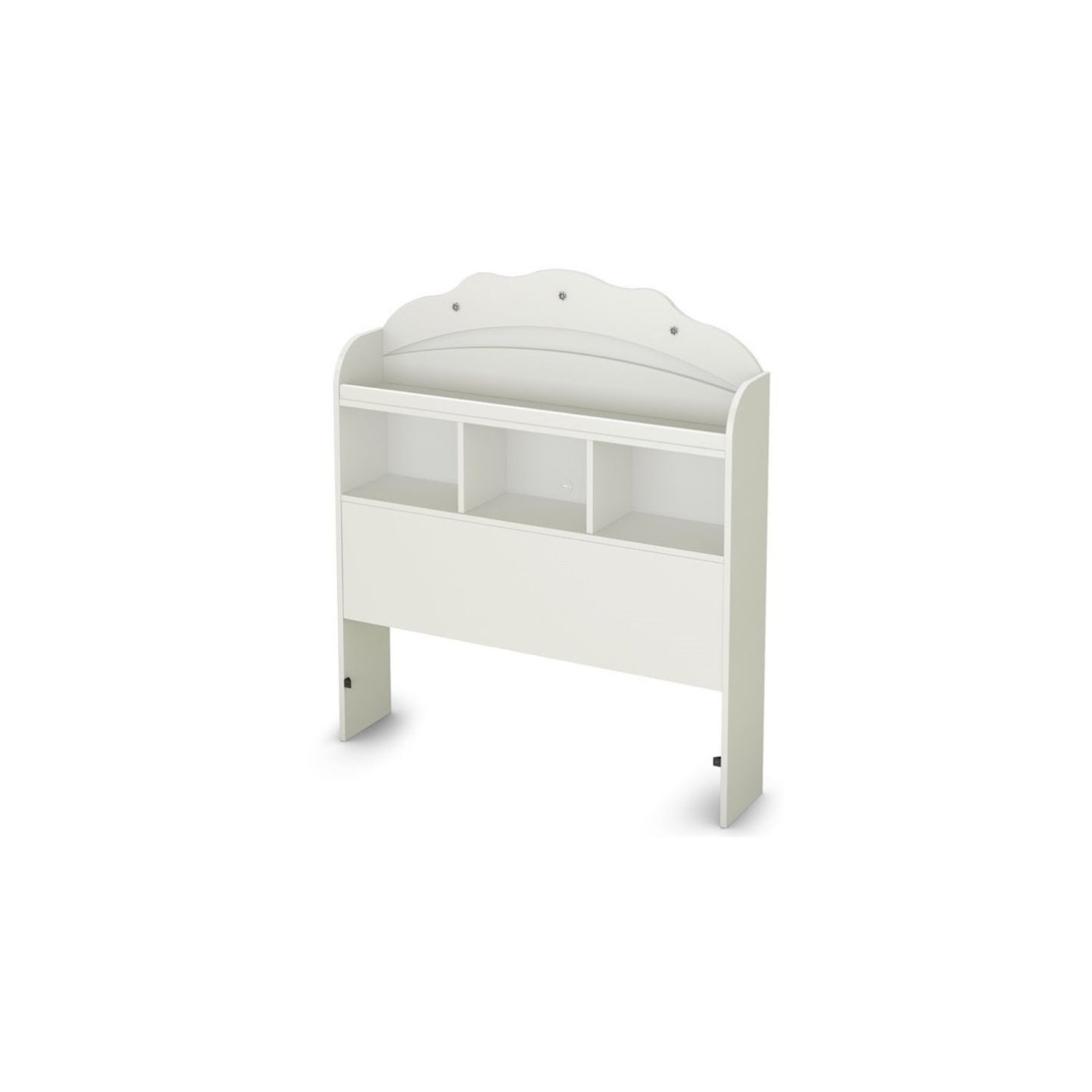 South Shore Tiara Twin Bookcase Headboard, Pure White
