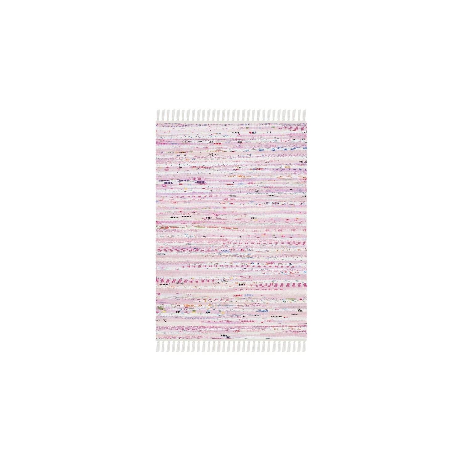 Safavieh Rag 2'3" X 8' Hand Woven Cotton Rug in Light Pink