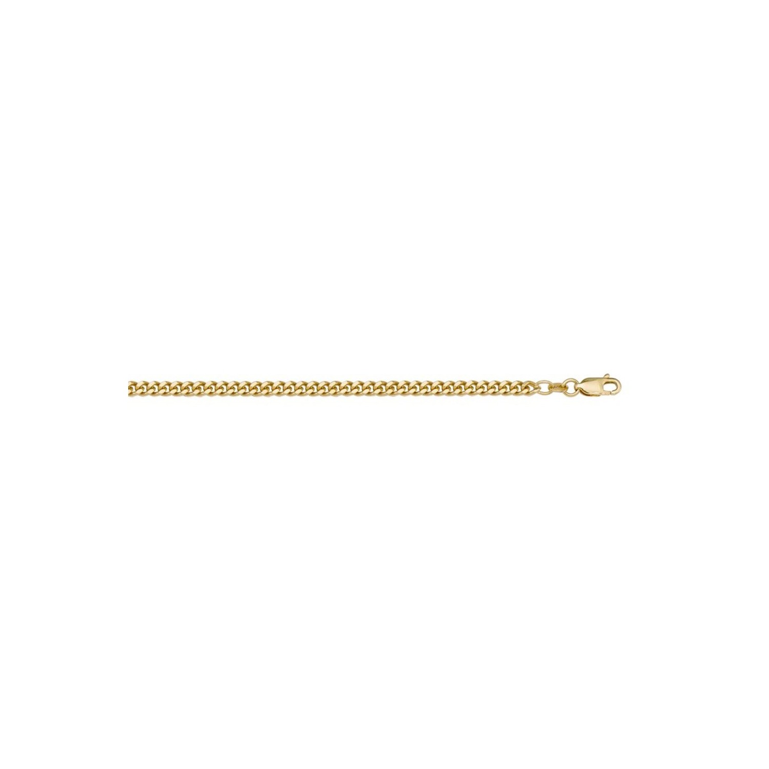 10K Yellow Gold Solid Curb Link 16" Length 1.8 mm Italian Chain for Men or Women