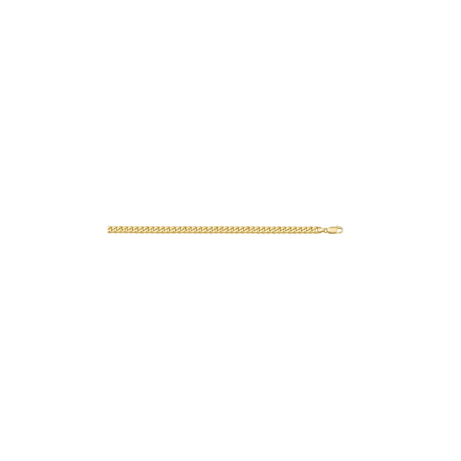10K 20'' Yellow Gold Flat Beveled Curb Link 2.7 mm Italian Chain With Lobster Clasp TN2071020