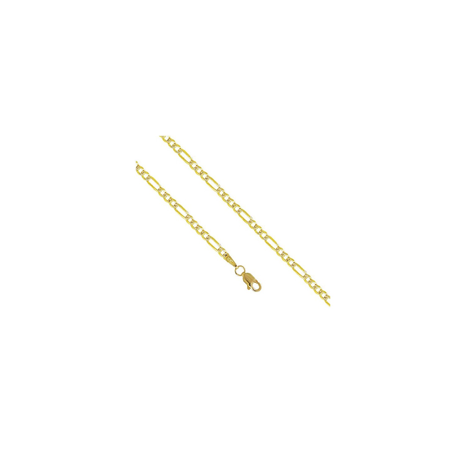 10K 20'' Yellow Gold Figaro Link 2.4 mm Italian Chain With Lobster Clasp TN3021020