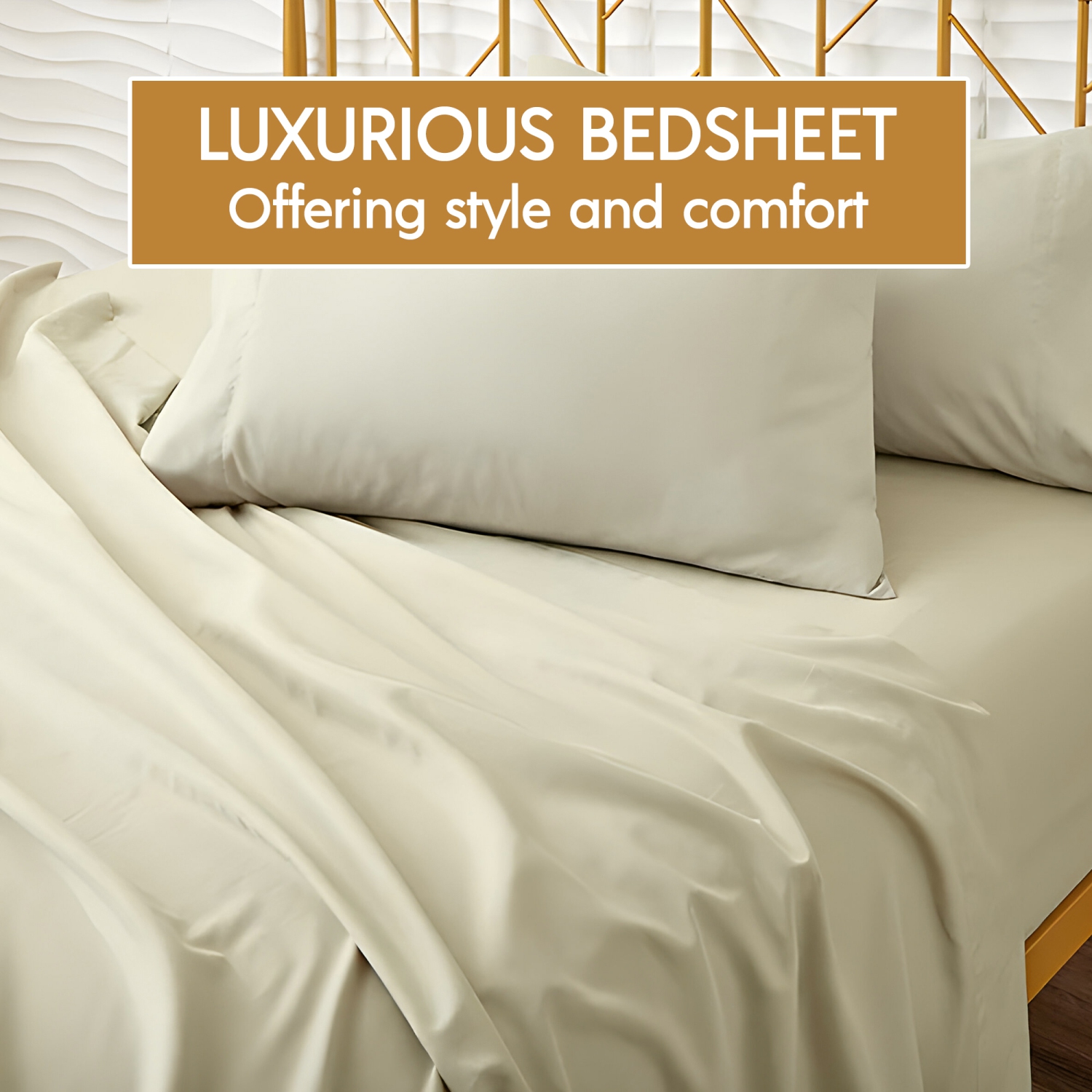 CONFORT ÉGYPTIEN – Ensemble de draps légers soyeux – Micro brossé – Passe profonde – Ensemble de 4 pièces