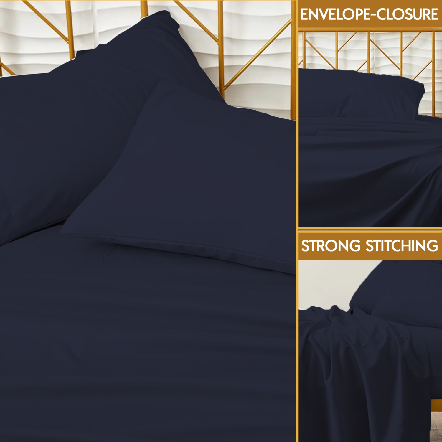 CONFORT ÉGYPTIEN – Ensemble de draps légers soyeux – Micro brossé – Pénombre – Ensemble 4 pièces – Très grand lit