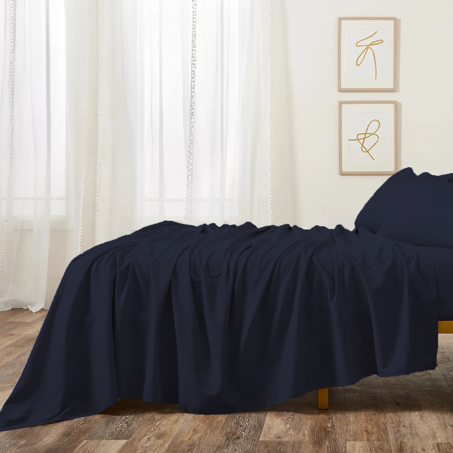 CONFORT ÉPITATIQUE - Ensemble de draps doux, soyeux et légers - Microfibre brossé - Enveloppe profonde - Ensemble de 4 pièces