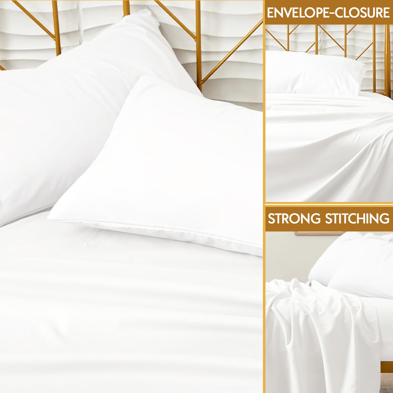 CONFORT ÉGYPTIEN – Ensemble de draps légers soyeux – Micro brossé – Passe profonde – Ensemble de 4 pièces