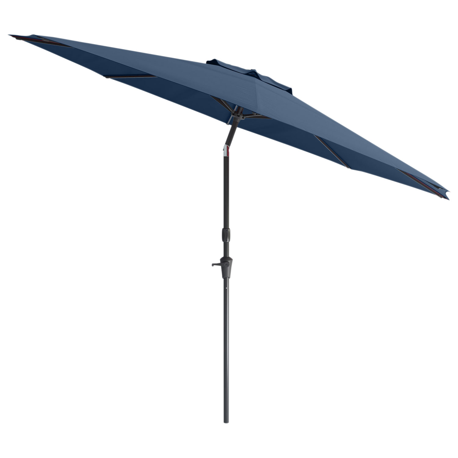 Corliving Collapsible 10 Ft Circular Tilting Patio Umbrella Navy Blue Best Buy Canada