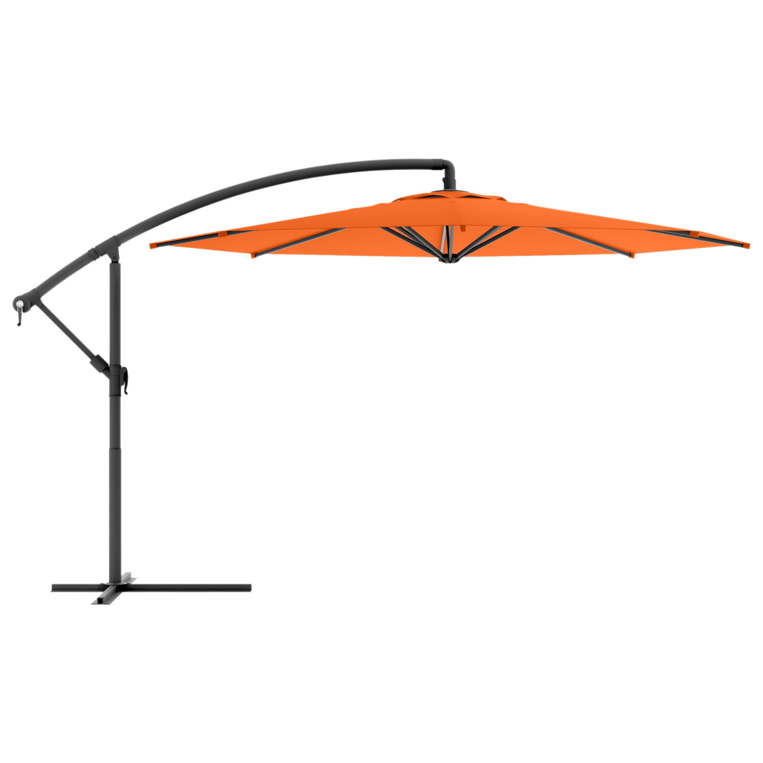 Corliving Full Sized 11 Ft Circular Offset Patio Umbrella Orange Best Buy Canada