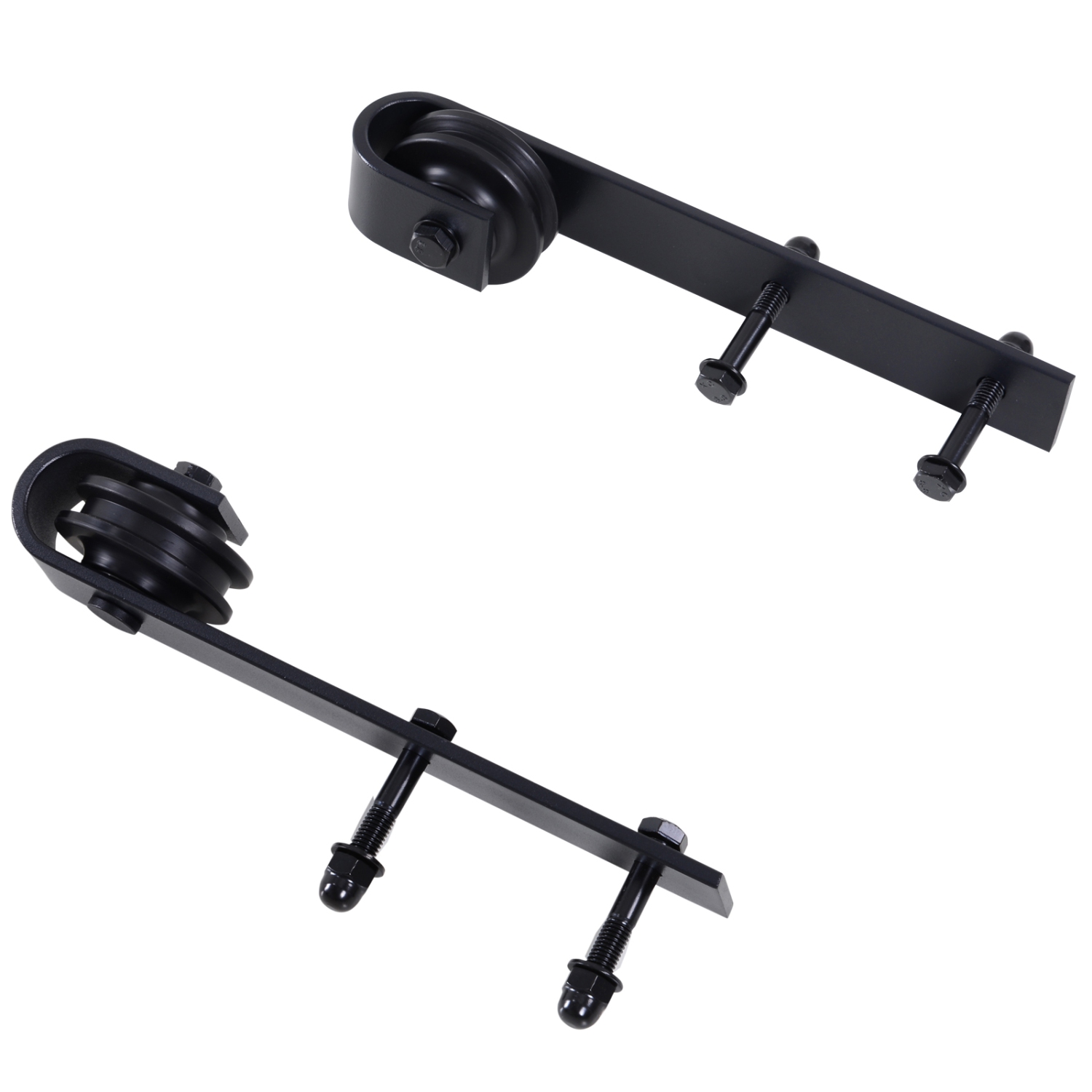 HOMCOM 6.6FT Sliding Barn Door Hardware Kit, Heavy Duty Barn Door Track Kit for Single Door, Fit 39" Wide Door Panel, Black