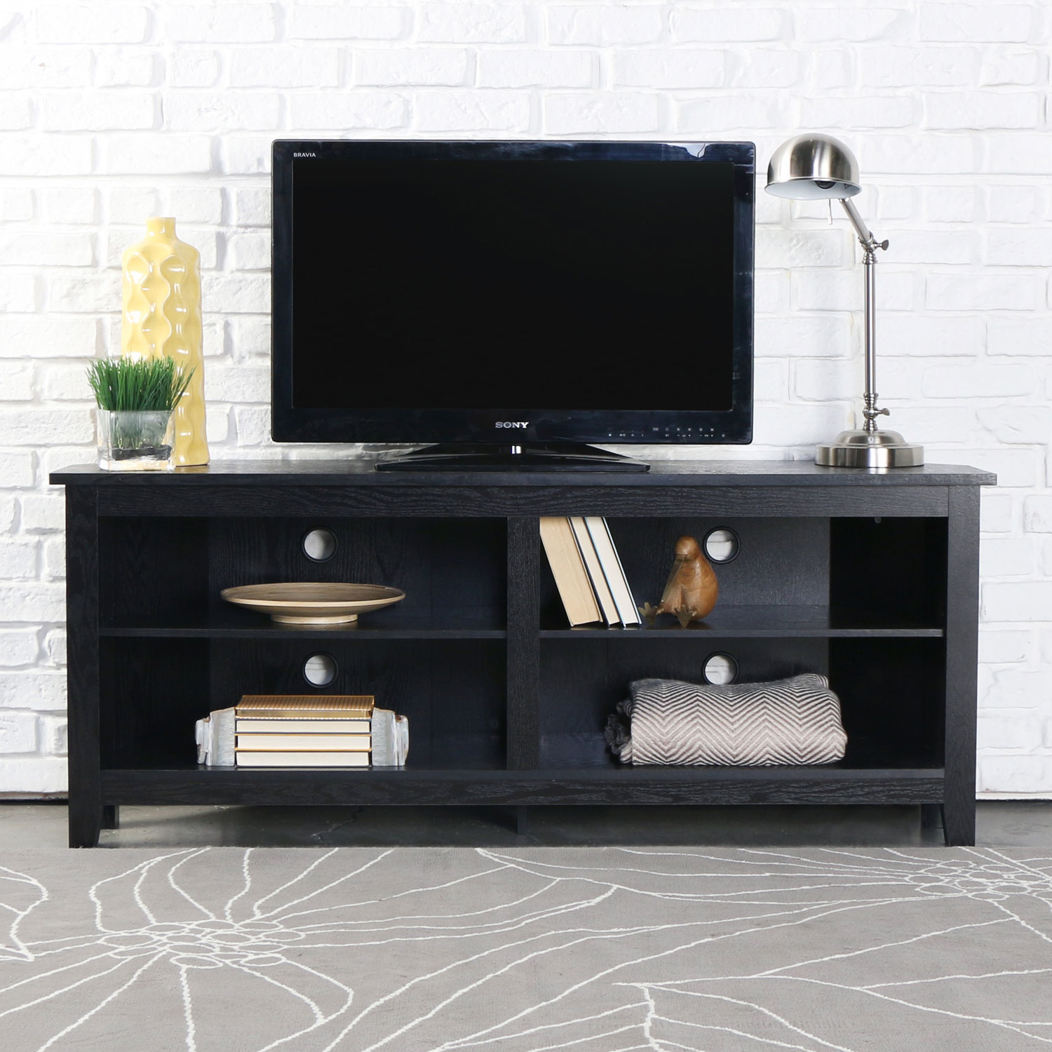 Winmoor Home Transitional 60" TV Stand - Black