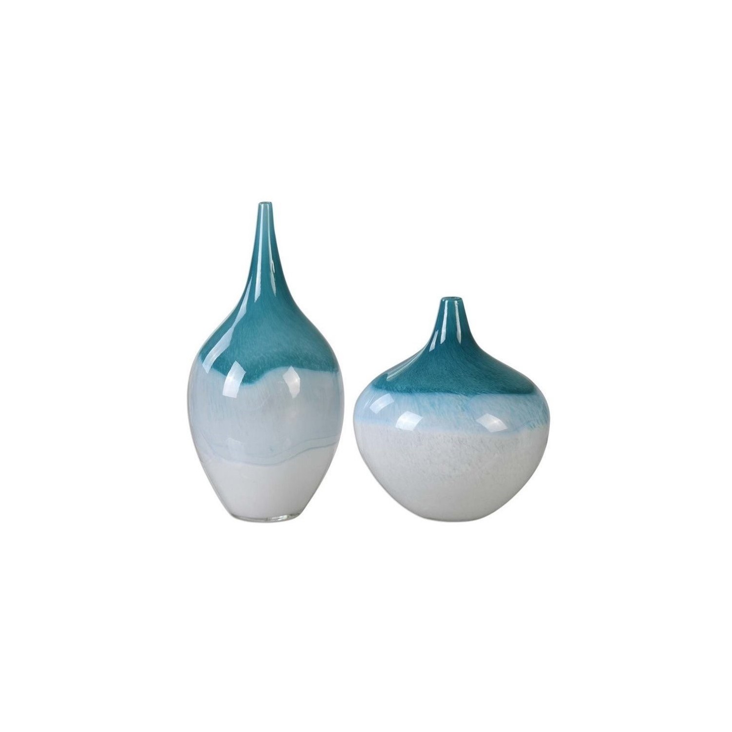Uttermost Carla Teal White Vases