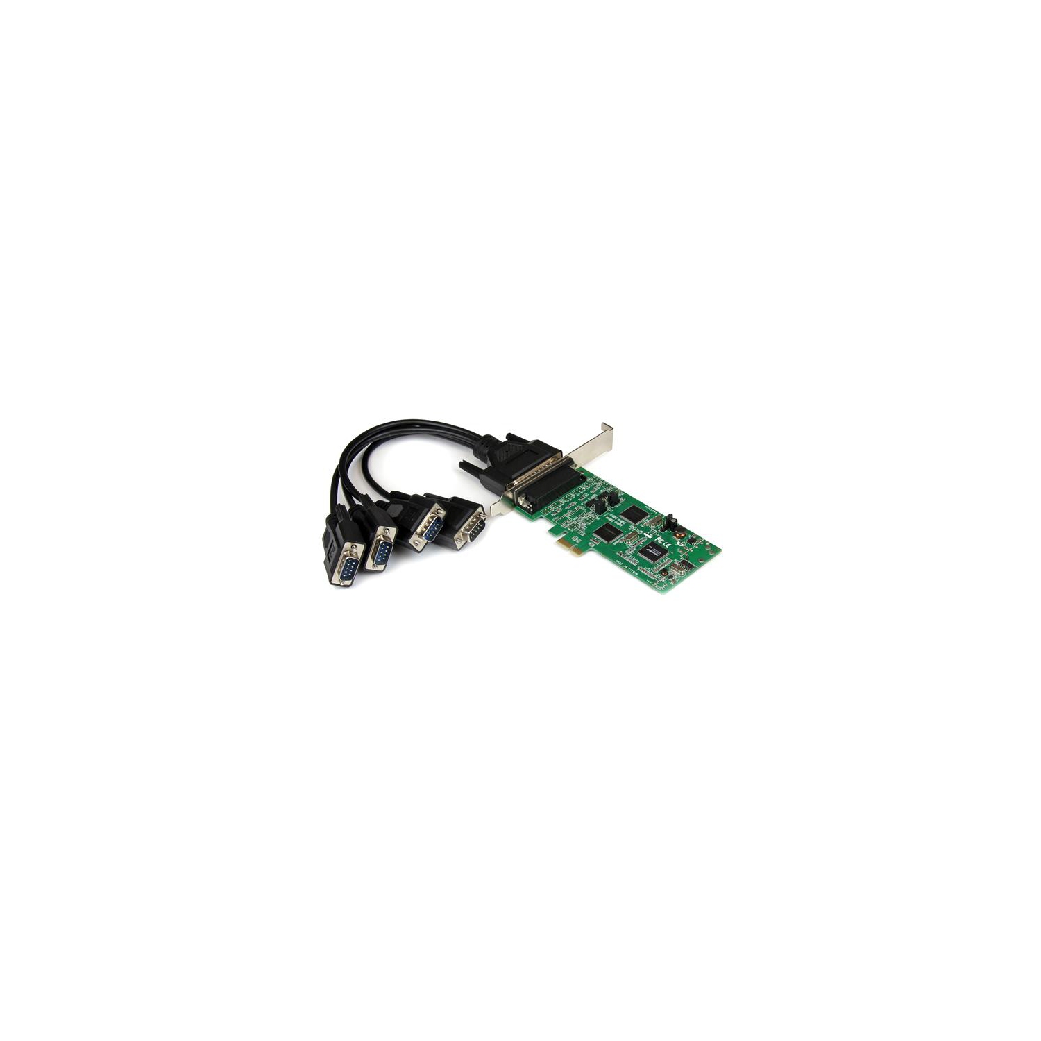 StarTech.com 4 Port PCI Express Dual Profile PCIe Serial Card Adapter with Breakout Cable - 2 x RS232 2 x RS422/RS485...