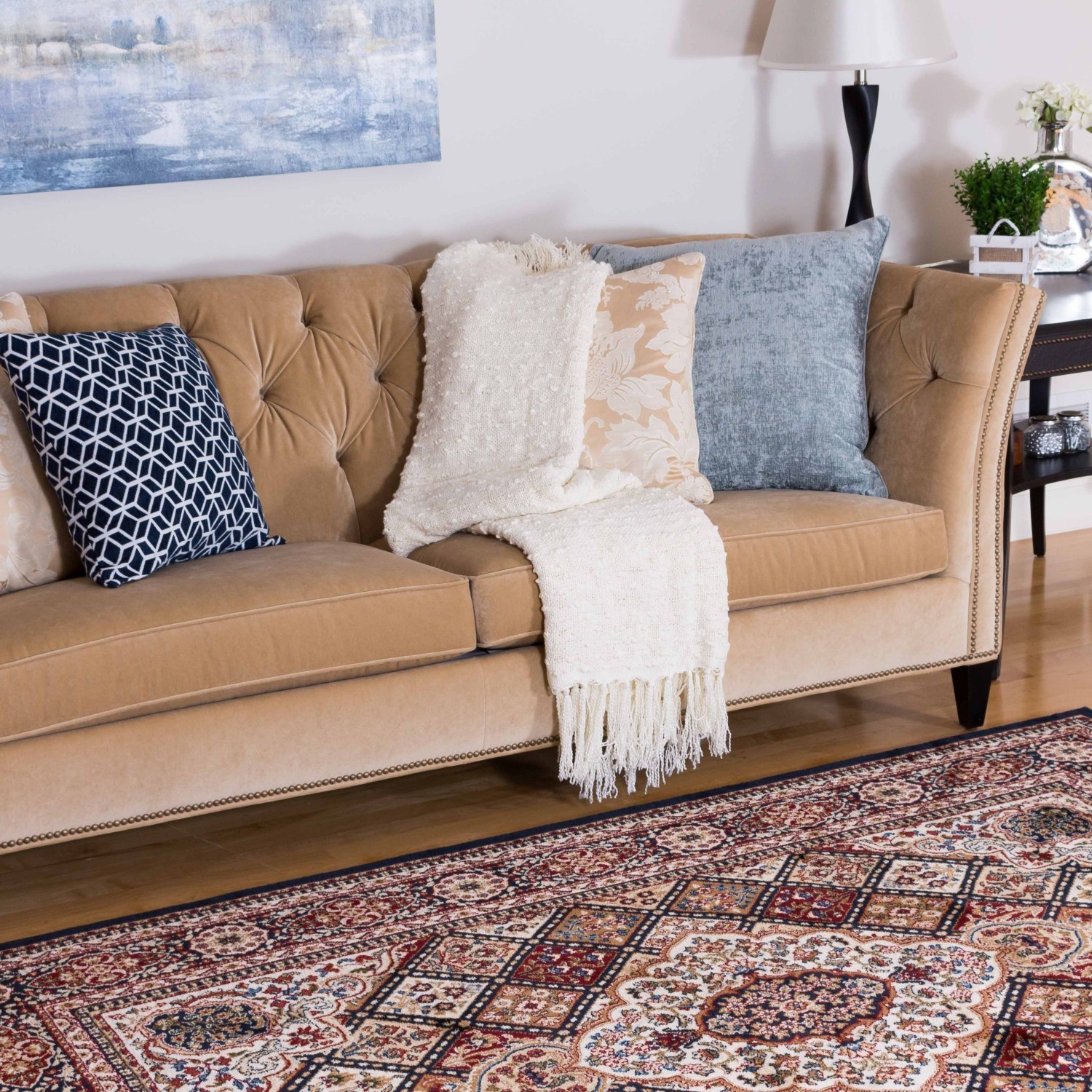 AG Home Kerman Mosaic 3'11" x 5'7" Area Rug - Navy