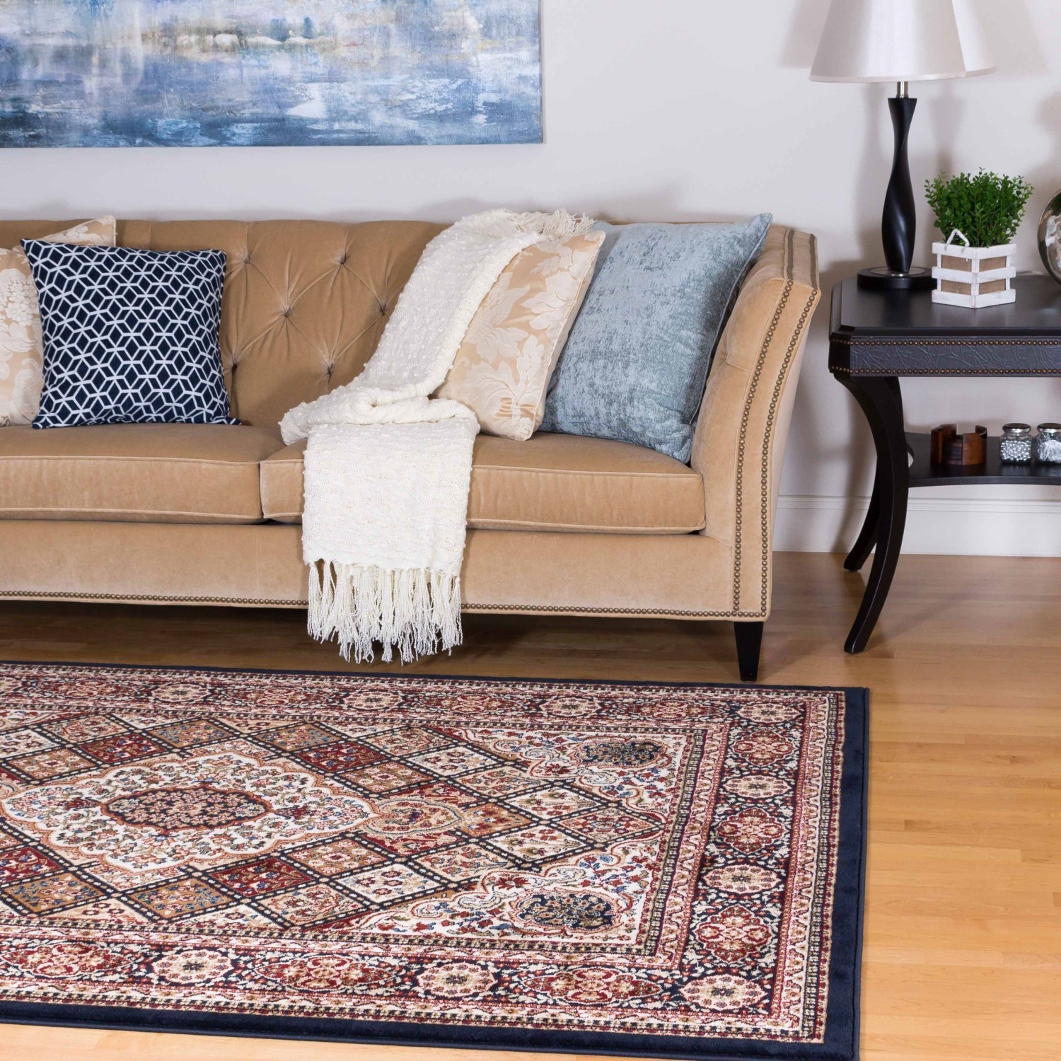 AG Home Kerman Mosaic 3'11" x 5'7" Area Rug - Navy