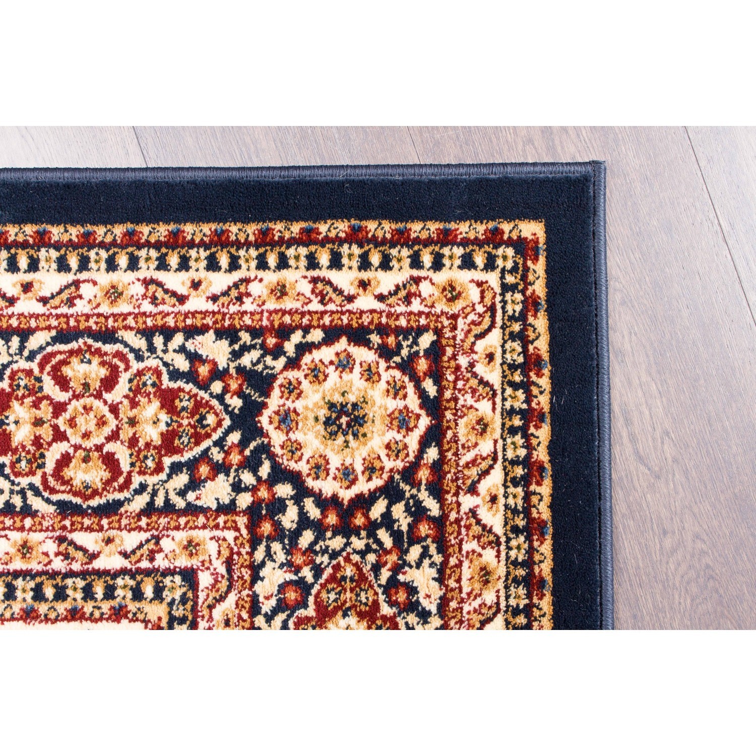 Tapis de 6'7"x9'6" pi de Kerman d'AG Home - Bleu marine mosaïque