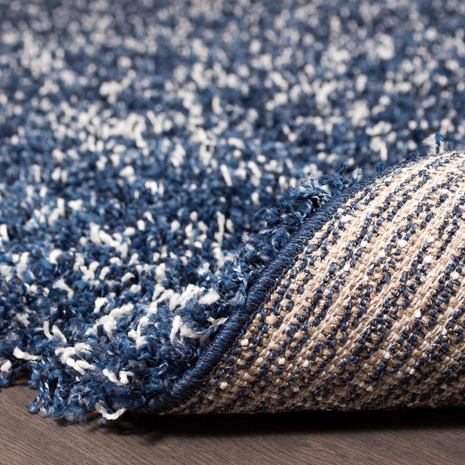 AG Home Victoria 2'7" x 4'9" Shag Area Rug - Navy