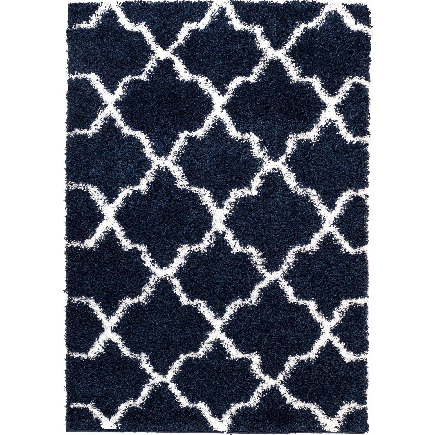 AG Home Victoria Lattice 5'3" x 7'7" Shag Area Rug - Navy