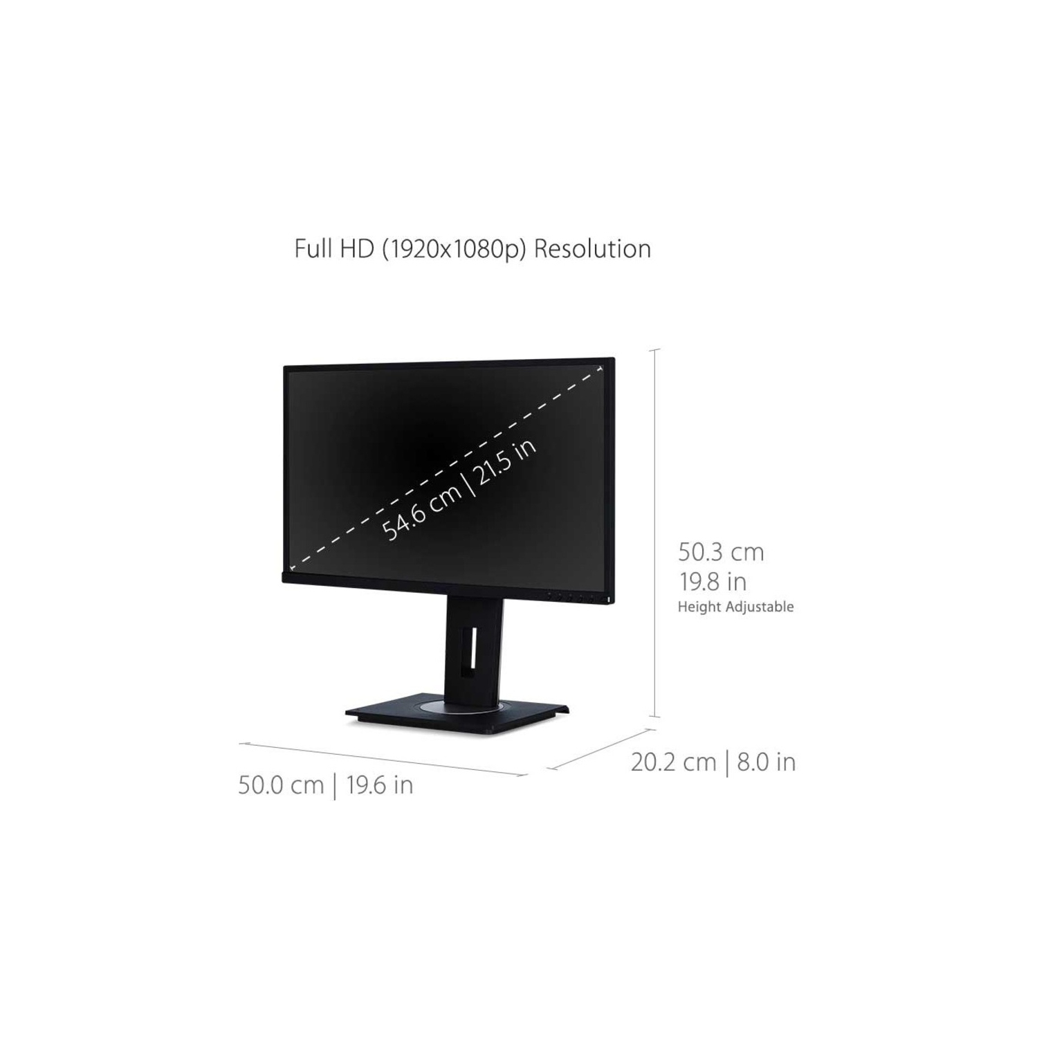 ViewSonic VG2248 22" IPS 1080p Ergonomic Monitor with HDMI DisplayPort USB and 40 Degree Tilt for Home and Office