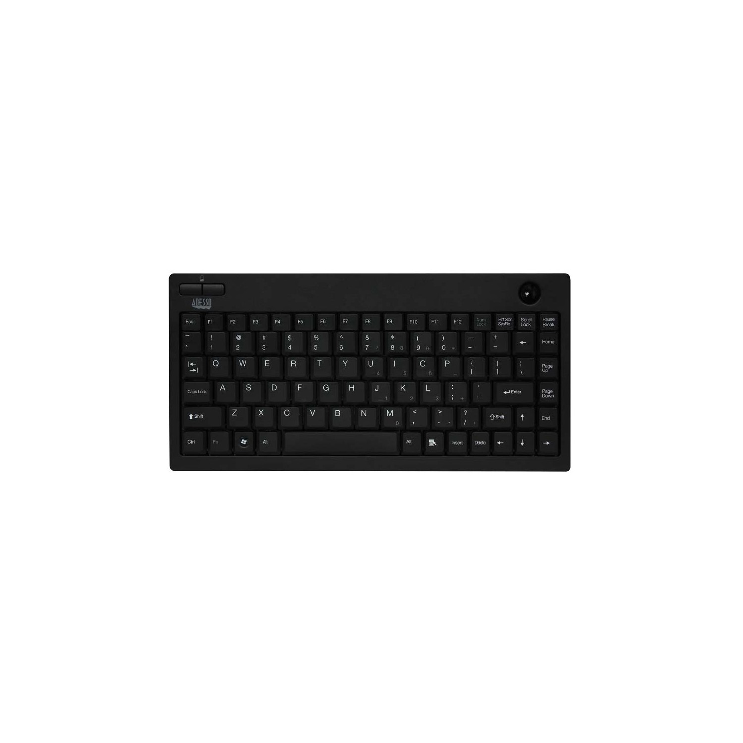 Adesso Wireless Mini Keyboard with Trackball -