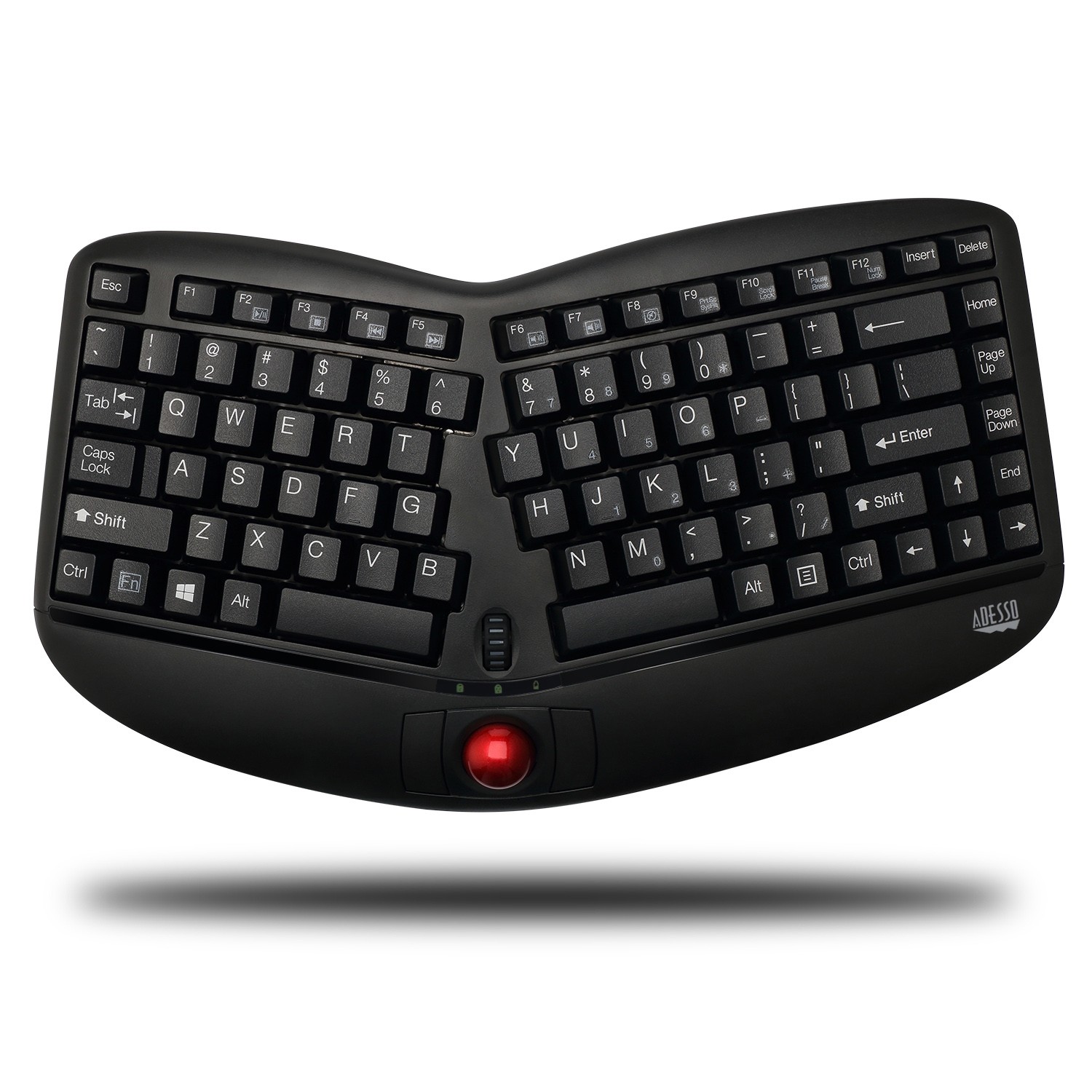 Clavier ergonomique sans fil Tru-Form Media 3150 d’Adesso avec boule de commande