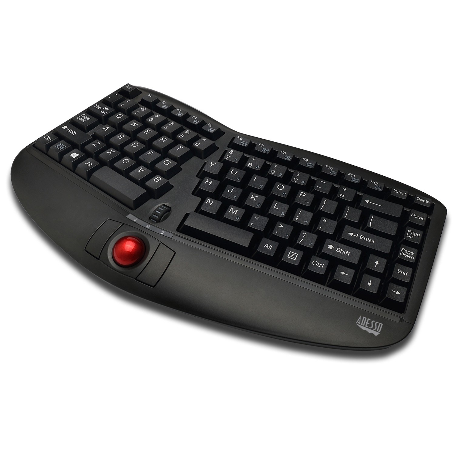 Clavier ergonomique sans fil Tru-Form Media 3150 d’Adesso avec boule de commande