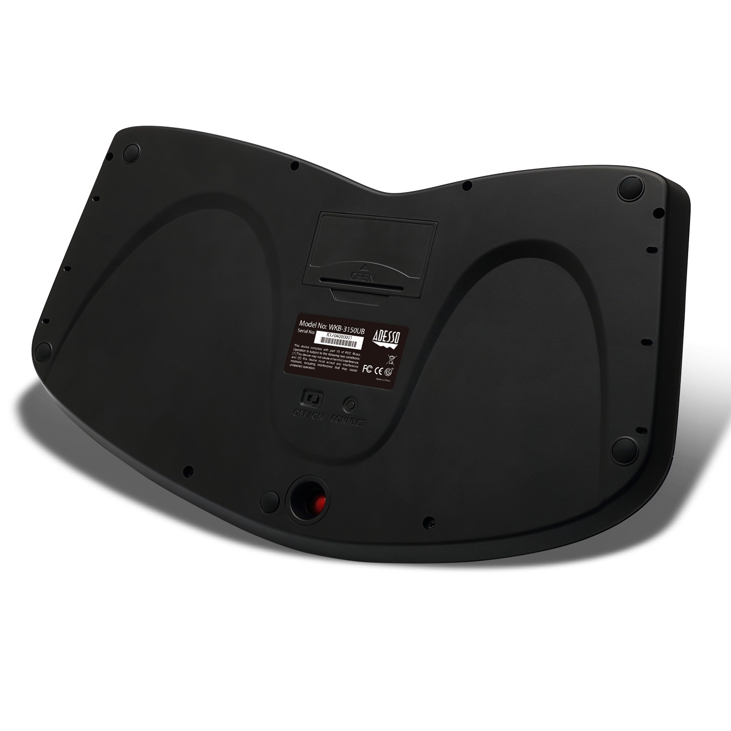 Clavier ergonomique sans fil Tru-Form Media 3150 d’Adesso avec boule de commande