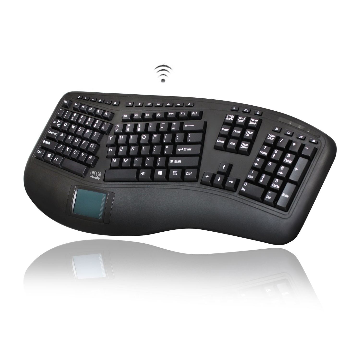 Clavier ergonomique Bluetooth avec pavé tactile intégré d’Adesso