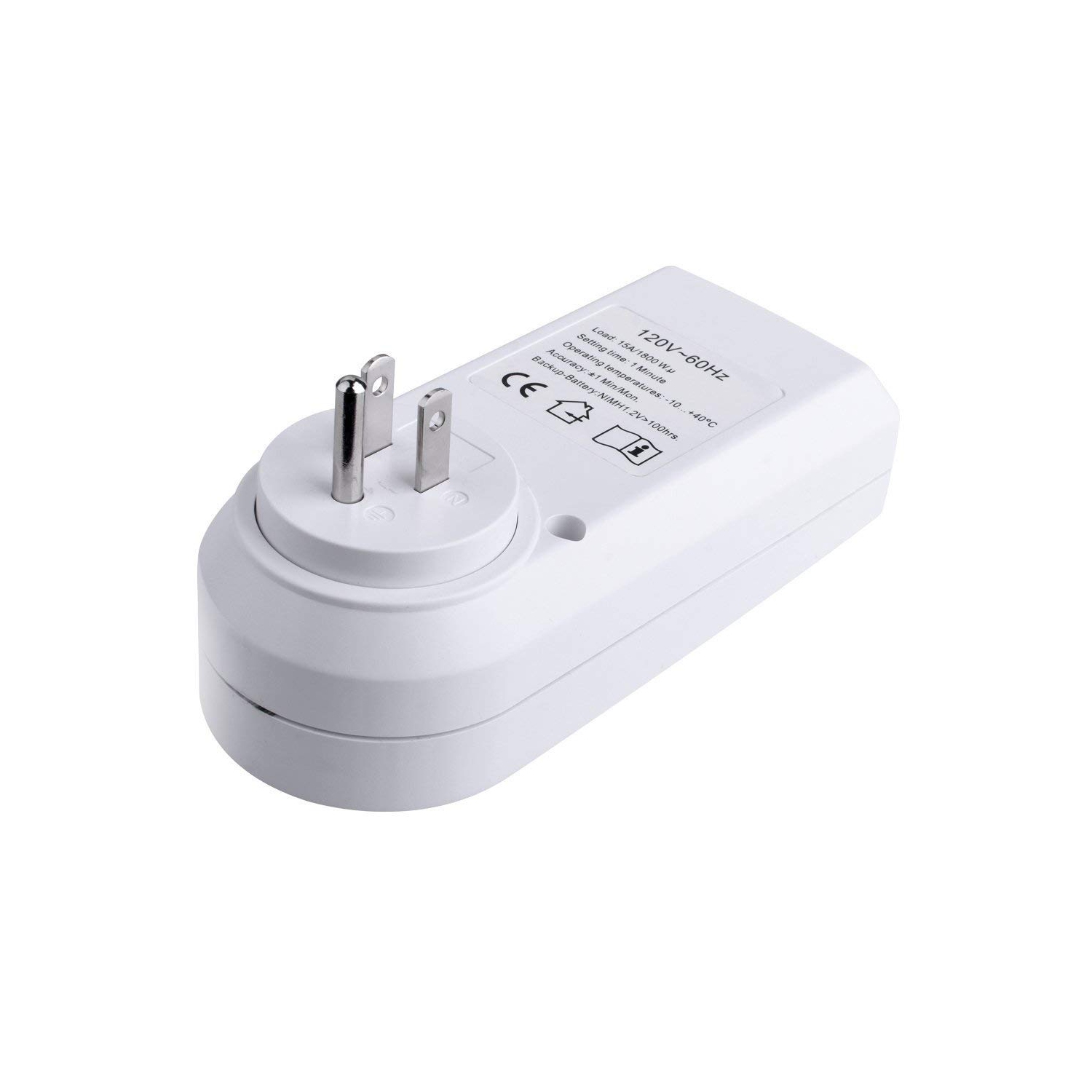 15A 1800W 24 Hour Digital Timer Socket, 7 Day Digital Programmable Switch with 3-prong Outlet for Lights and Appliances