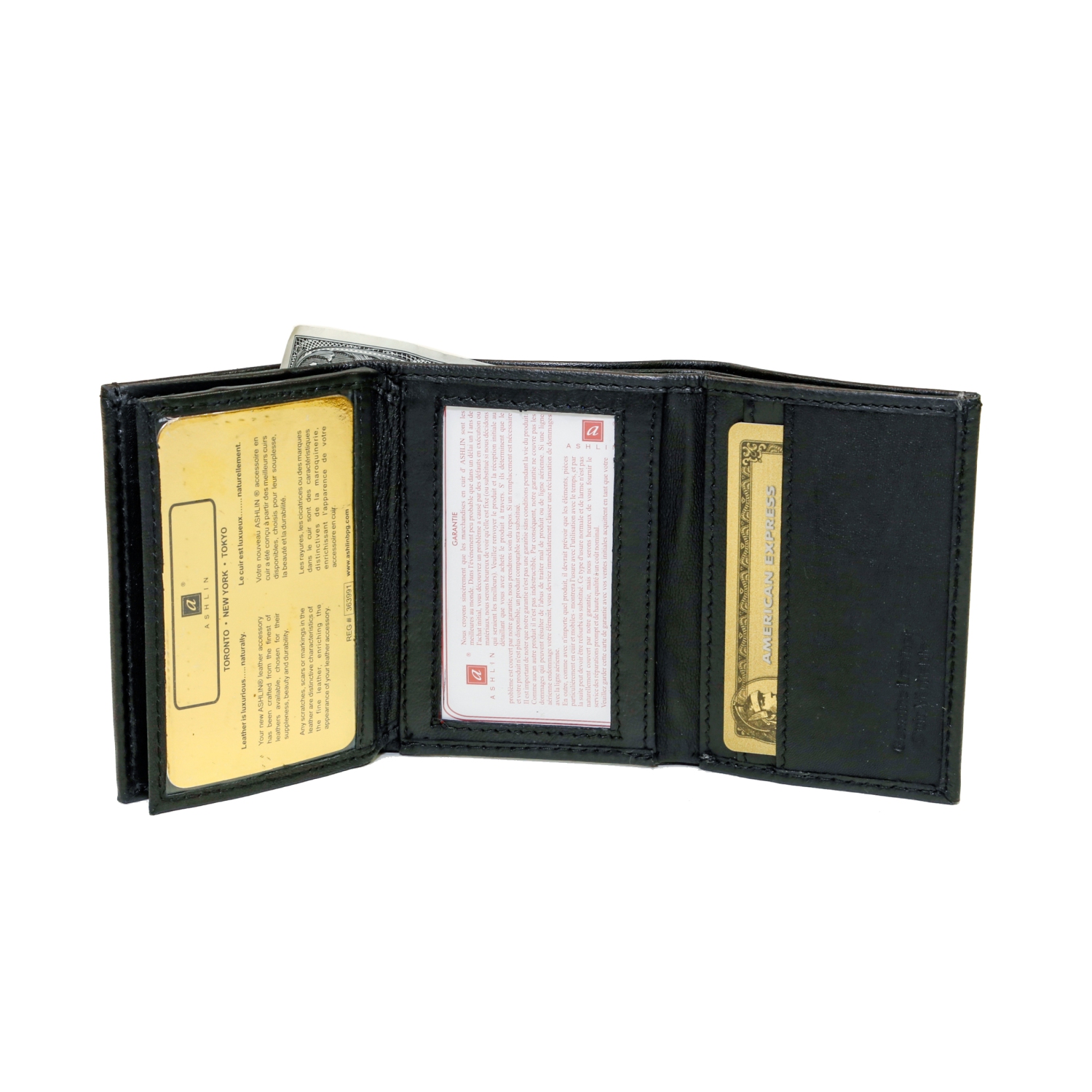 Ashlin® DESIGNER | LANDON Trifold Wallet 2 IDs and 9 card pockets