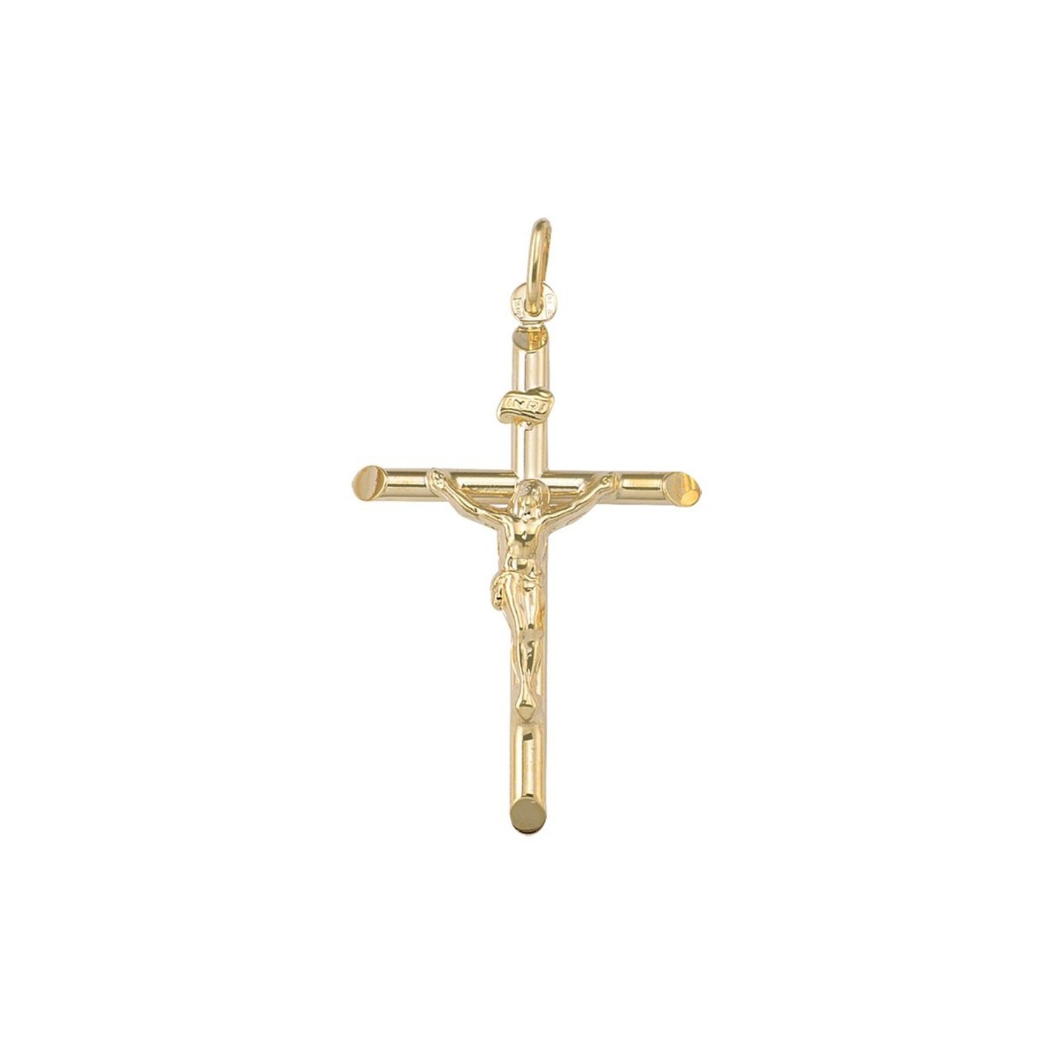 10K Yellow Gold Religious Italian Cross with Crucifix