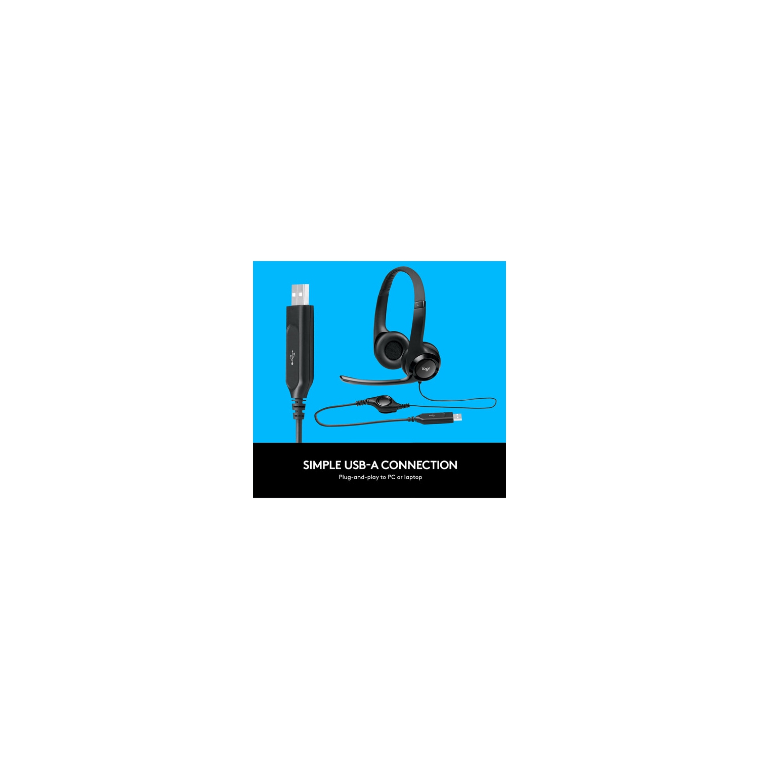 Logitech H390 On-Ear Noise Cancelling Headphone with Optimal Comfort and USB Connectivity