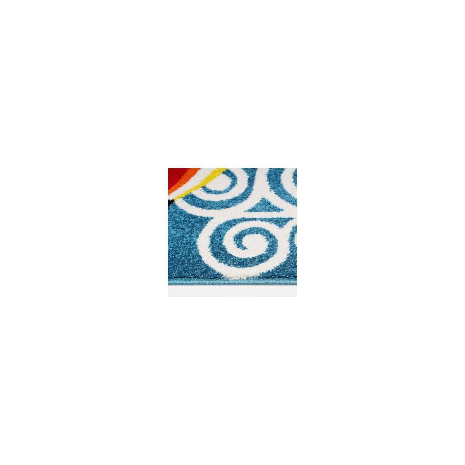 LA Dole Hot Air Balloon Kids Carpet 3'11" x 5'3" Rectangle Area Rug - Blue/Multi-Colour