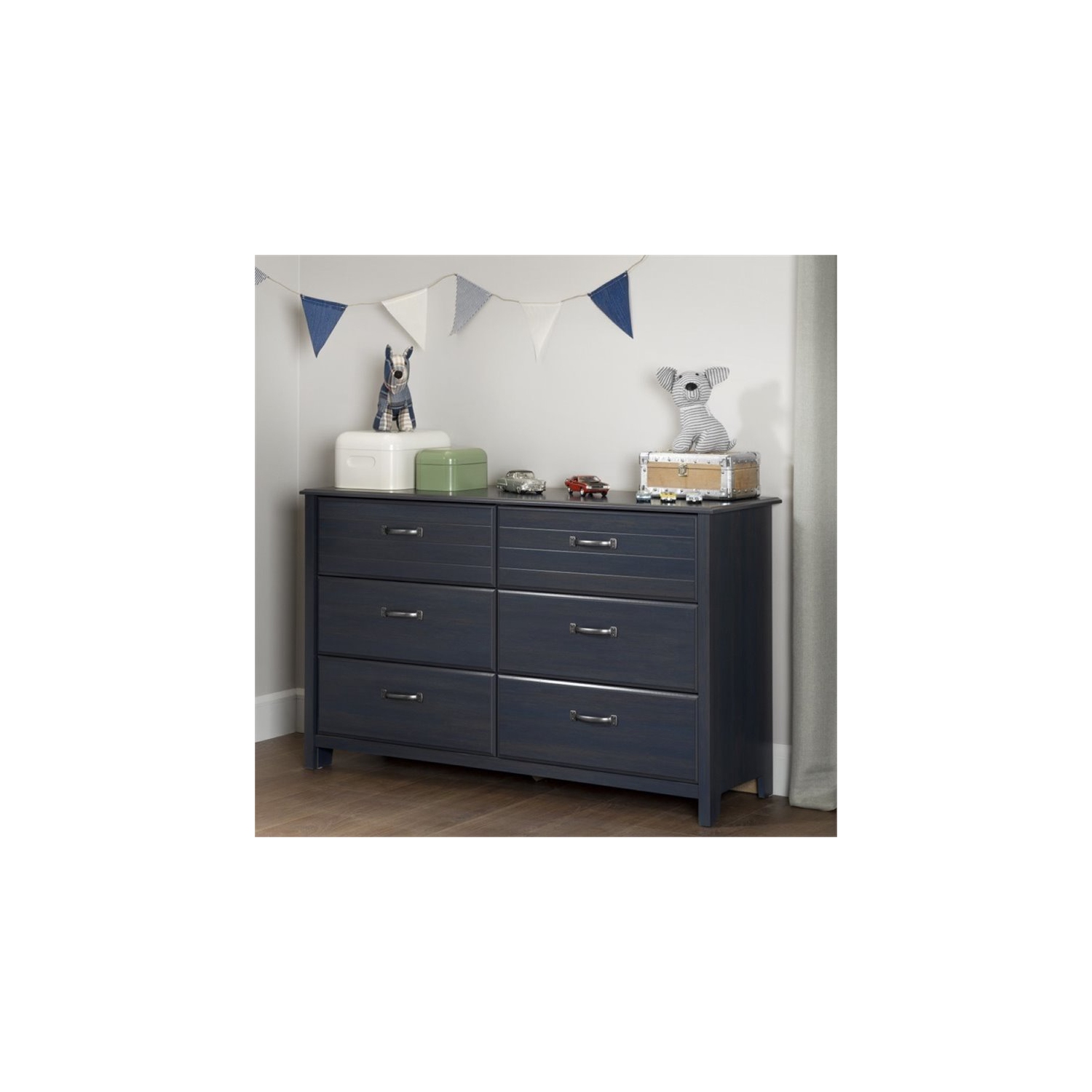 Bureau double 6 tiroirs Ulysses, Myrtille de Meubles South Shore