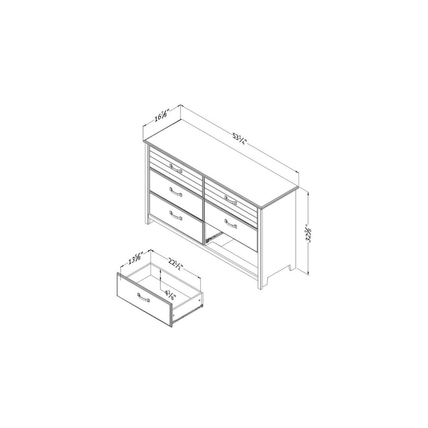Bureau double 6 tiroirs Ulysses, Myrtille de Meubles South Shore